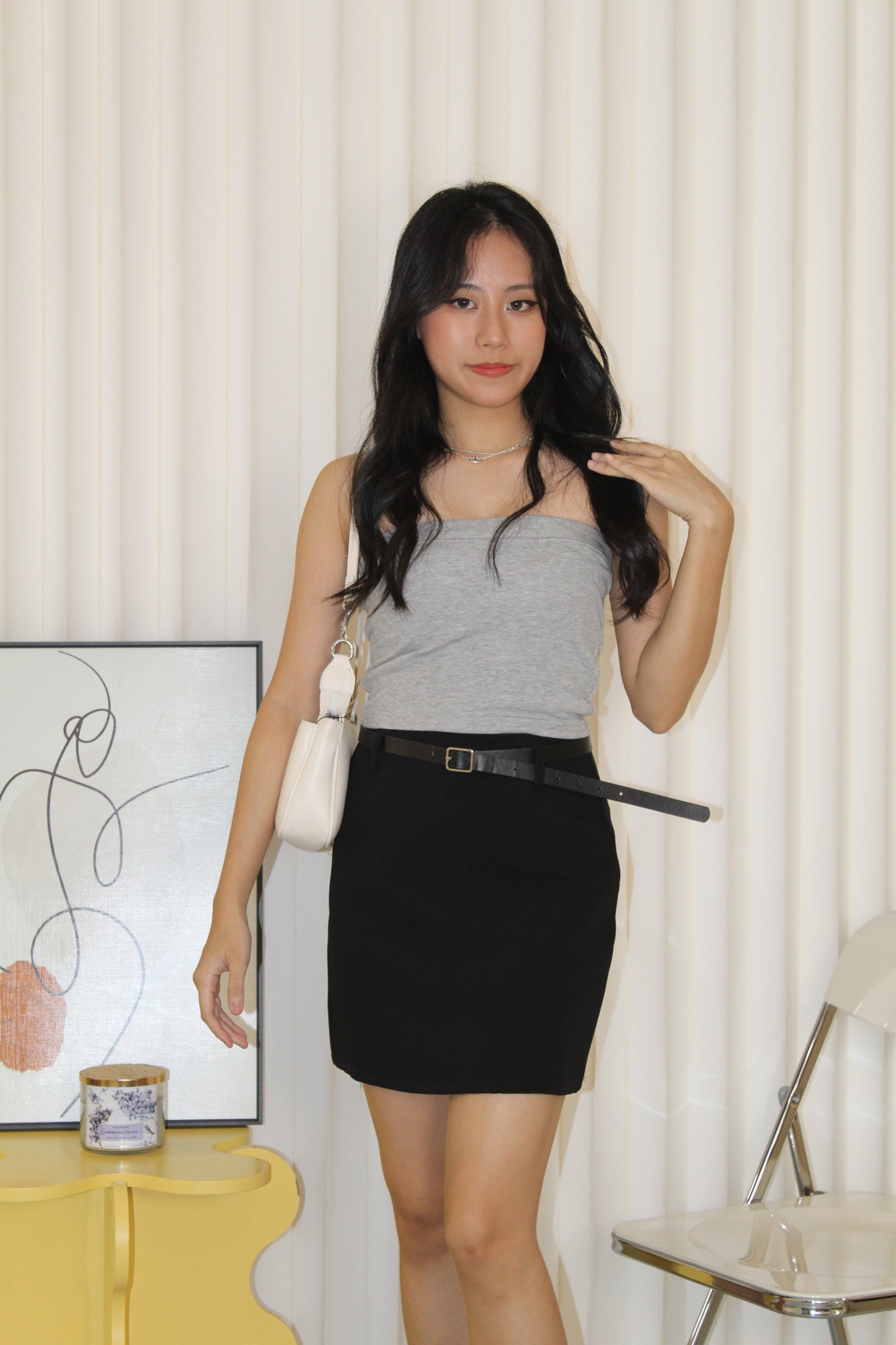 Josey Mini Skirt with Belt (Black)