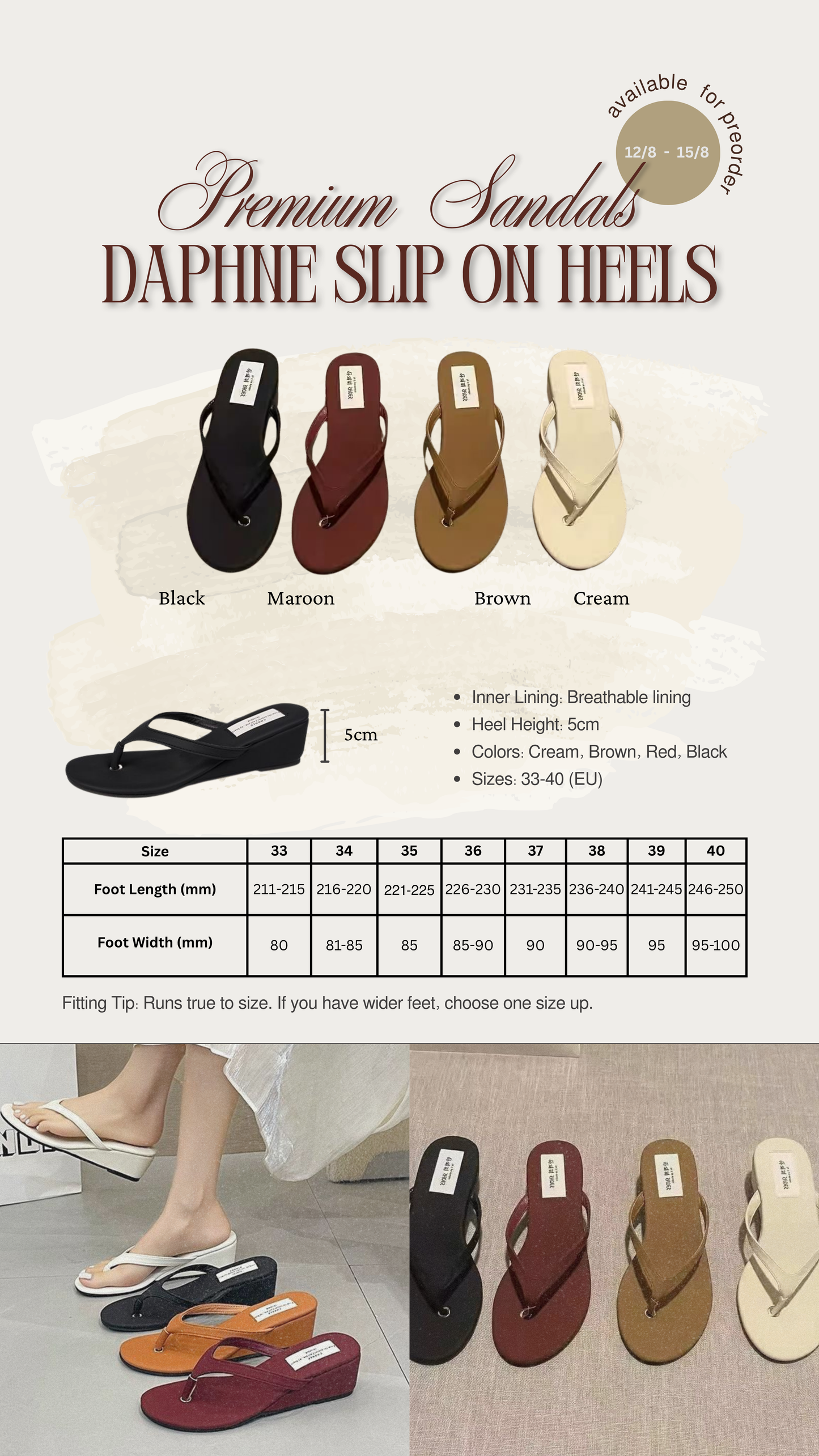 Daphne Slip On Heels (Preorder)