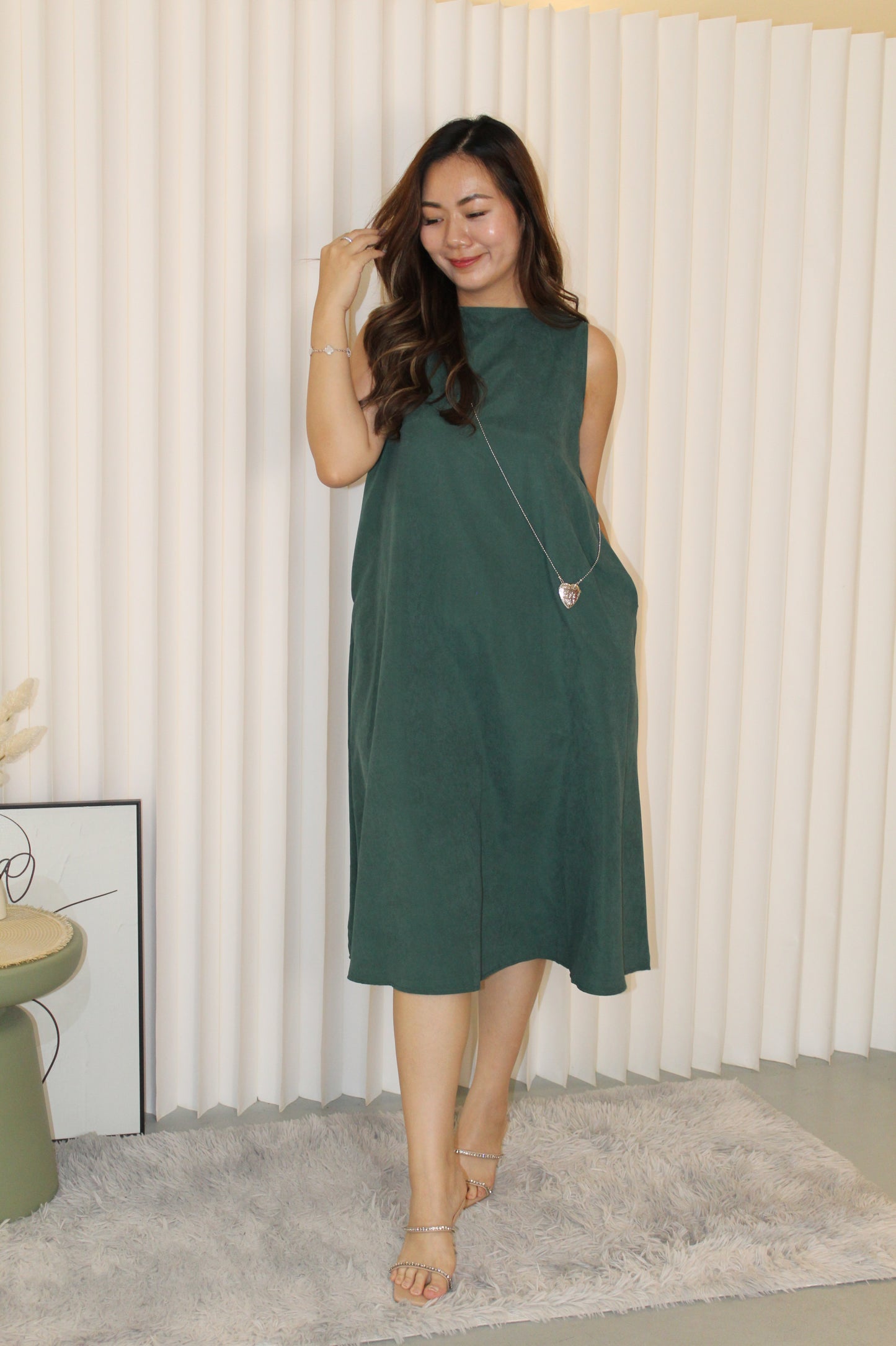 Agnes Flare Midi Dress (Grey)