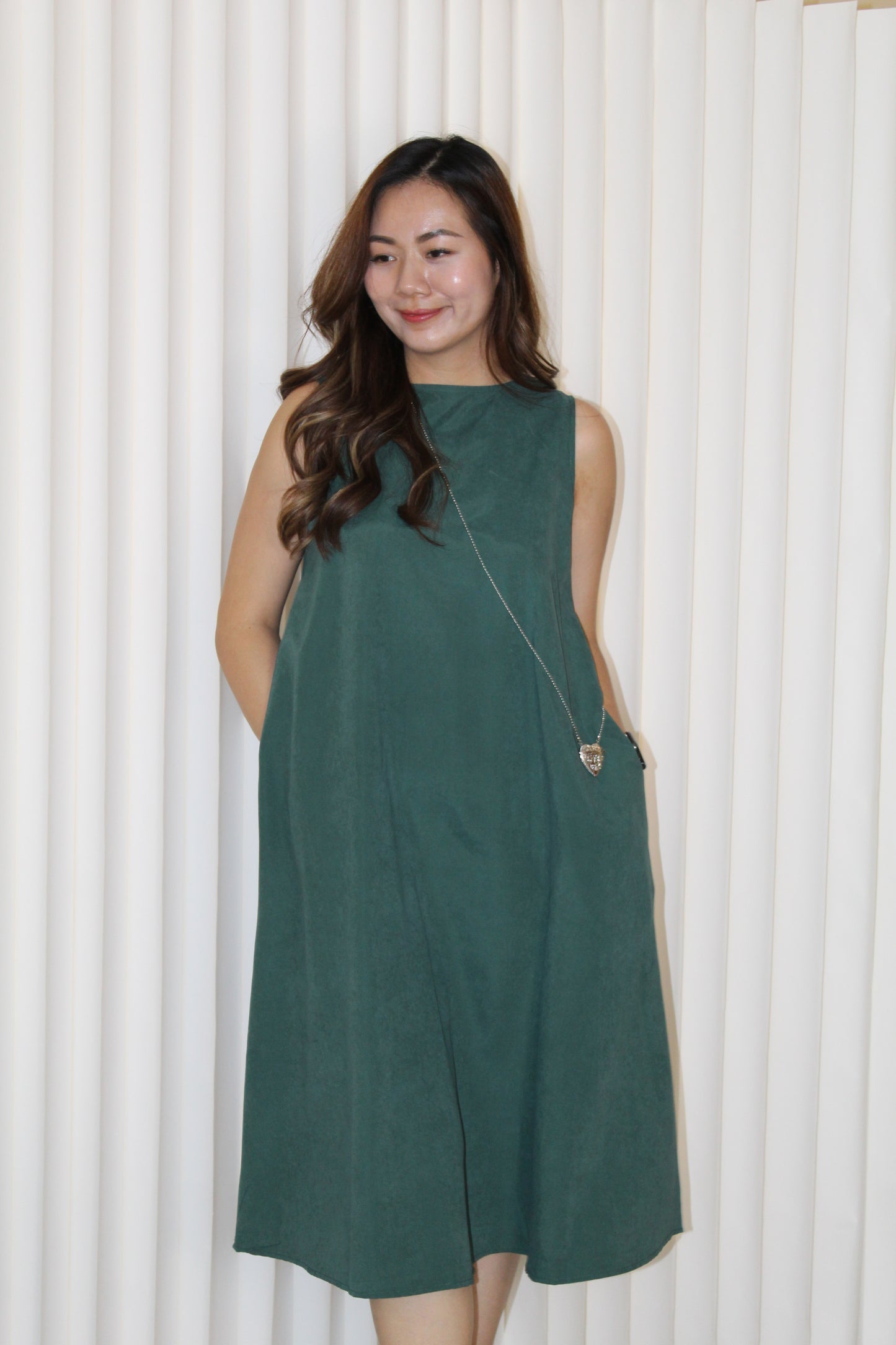 Agnes Flare Midi Dress (Grey)