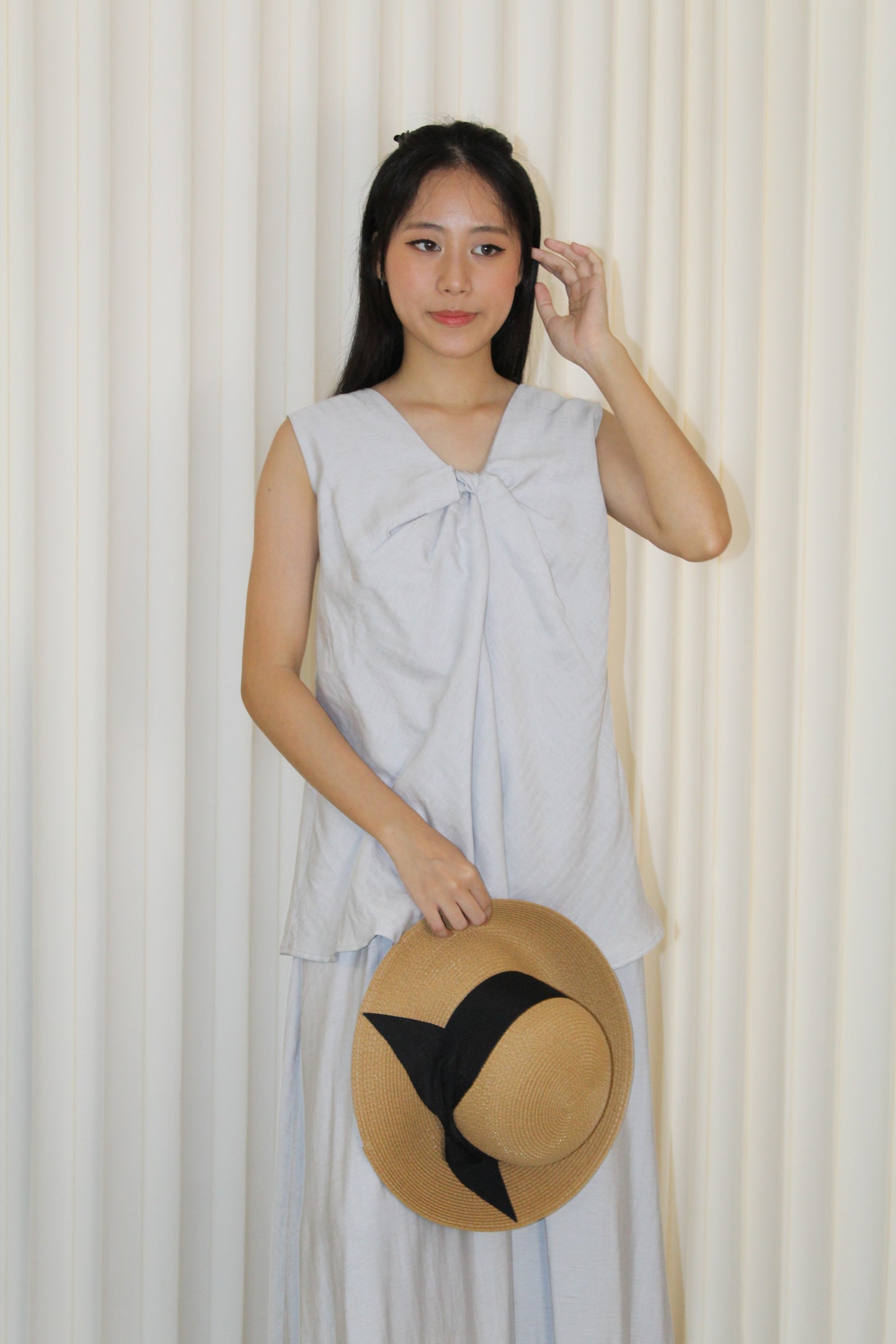 Gloria Textured Flare Top (White)