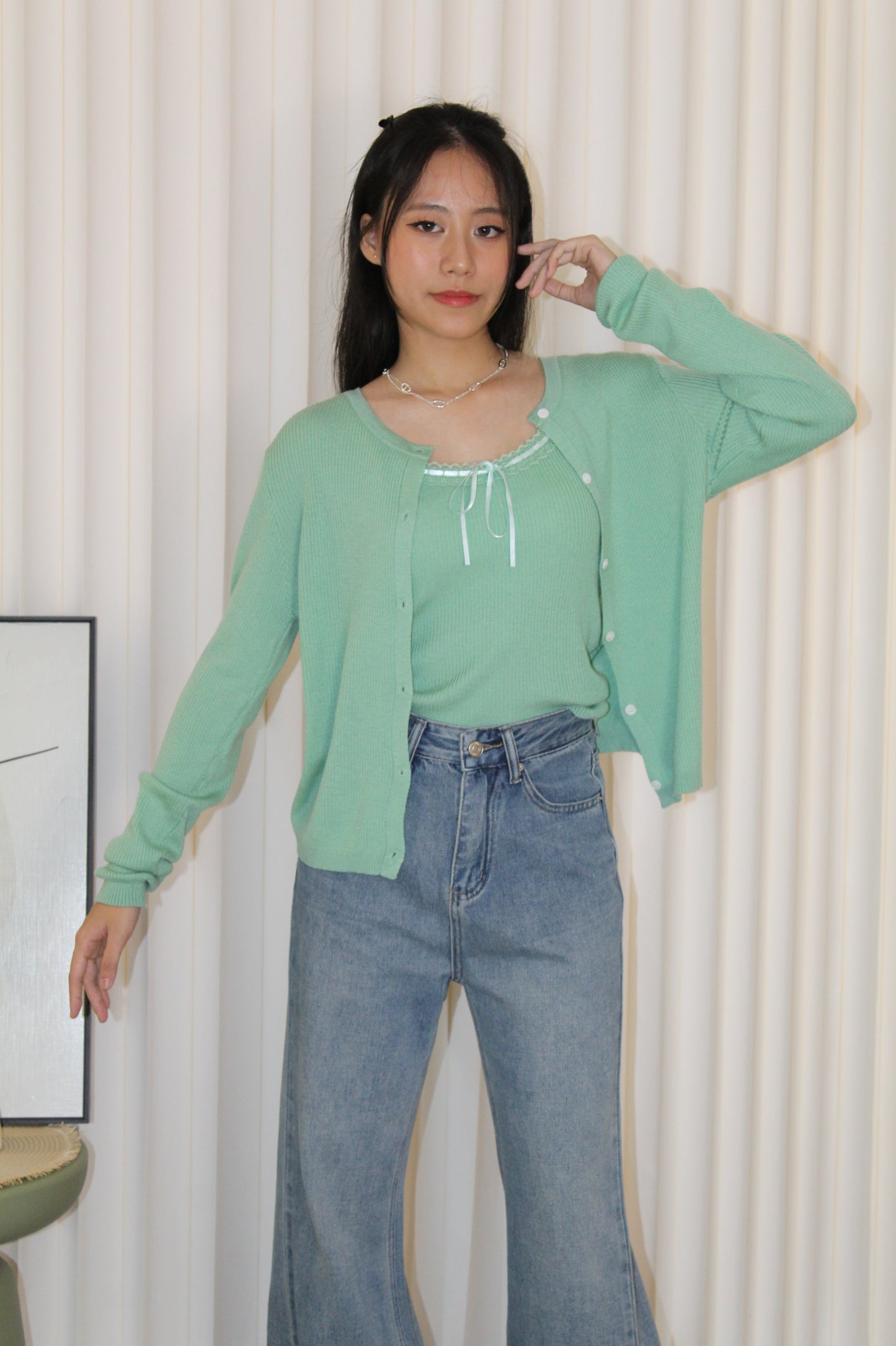 Joyce Knit Two Piece Top (Cream)