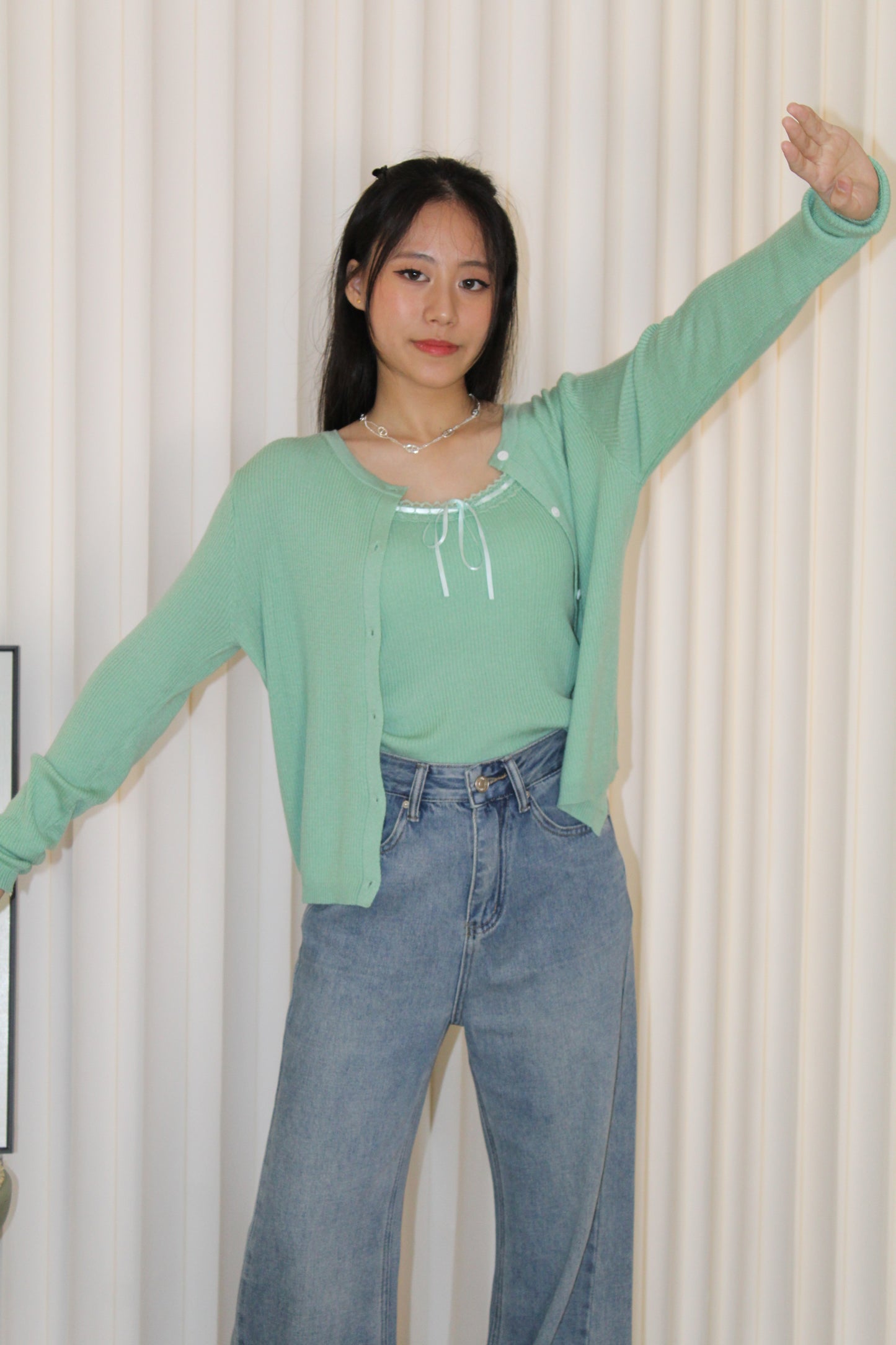 Joyce Knit Two Piece Top (Cream)