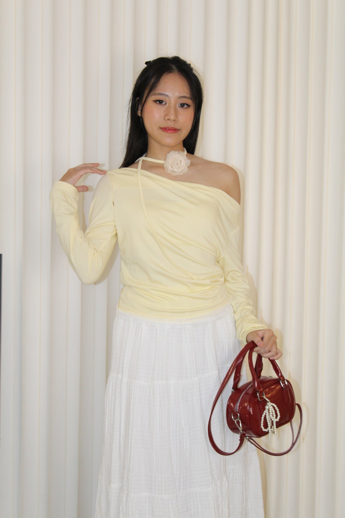 Tammy Lace Long Sleeve Top (Yellow)