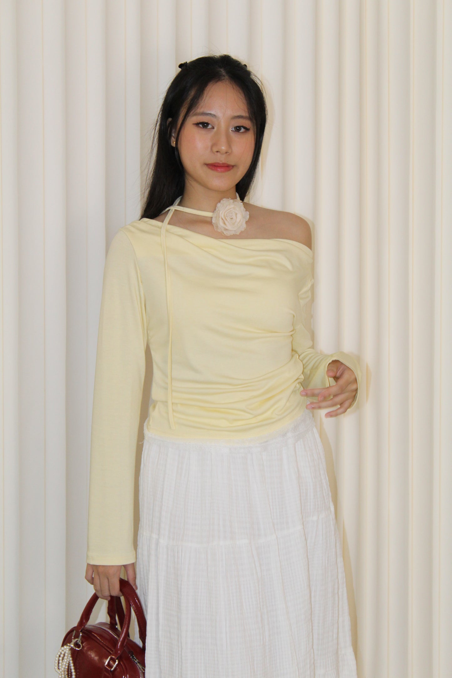 Tammy Lace Long Sleeve Top (Yellow)