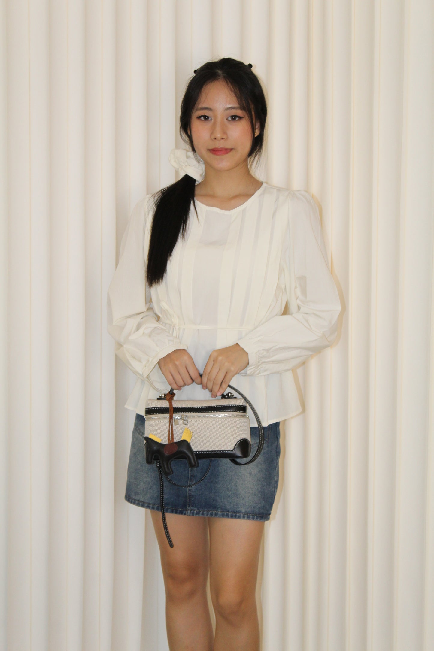 Lennon Flare Long Sleeve Top (Cream)