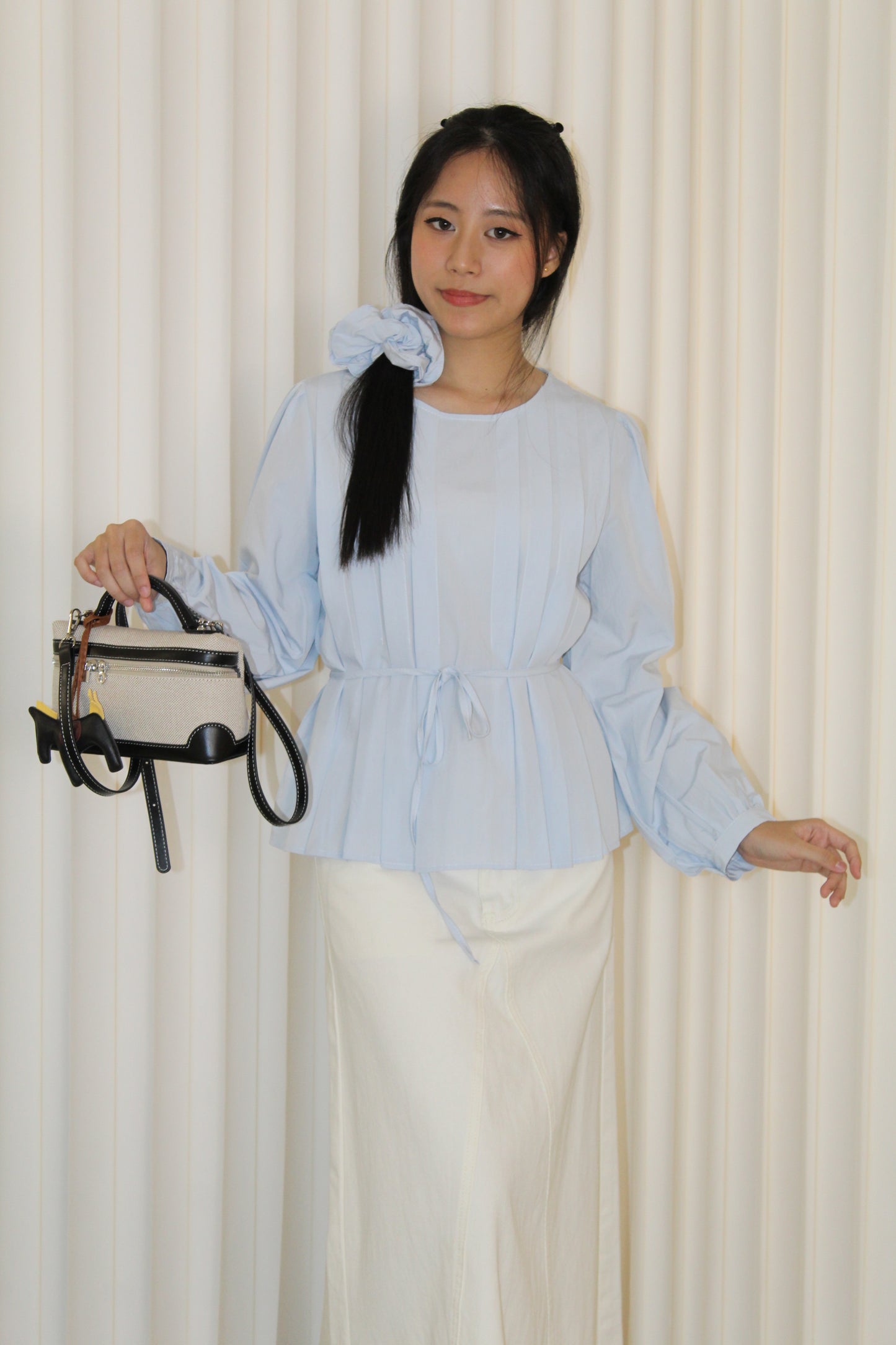 Lennon Flare Long Sleeve Top (Cream)