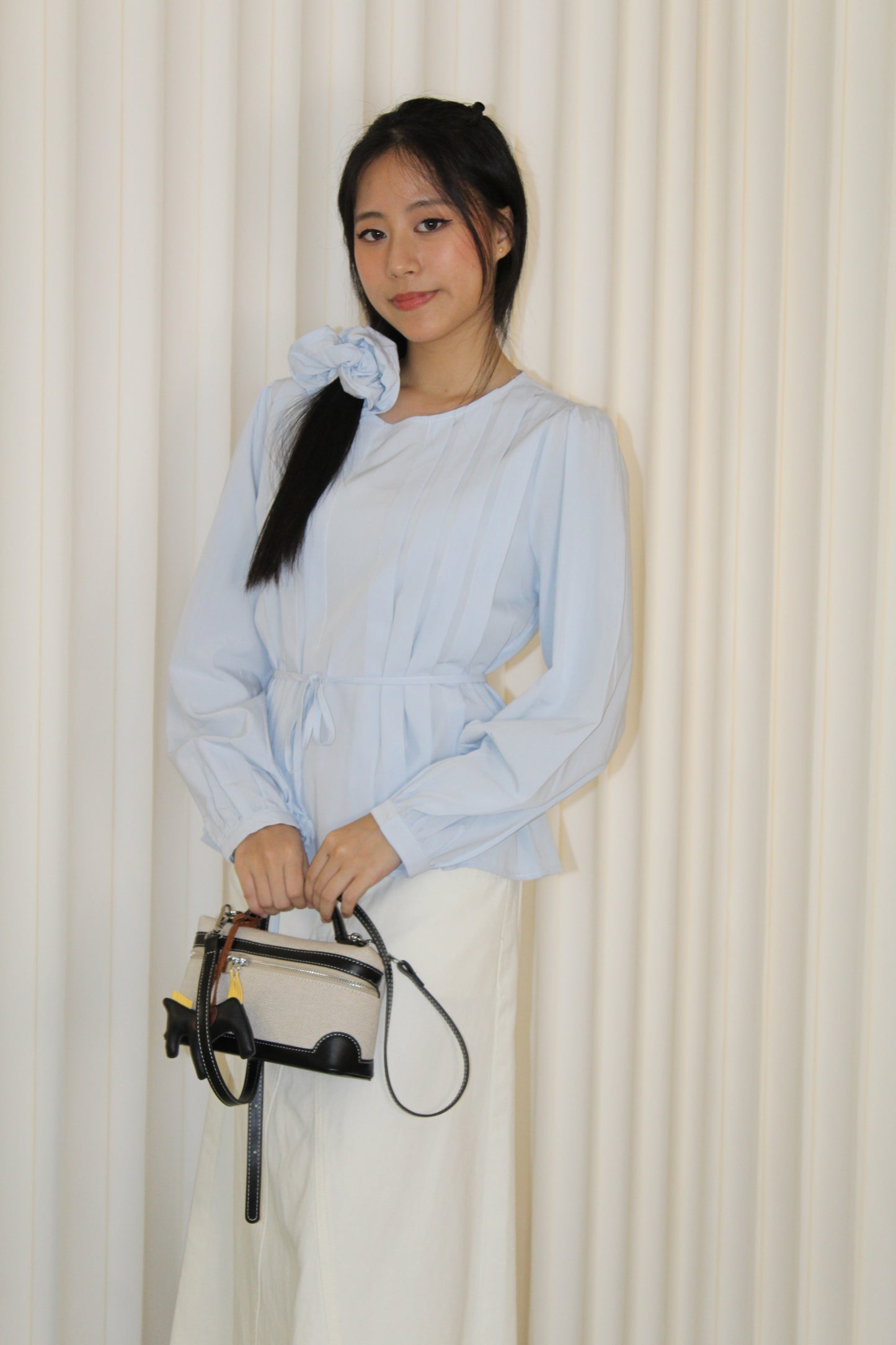 Lennon Flare Long Sleeve Top (Cream)
