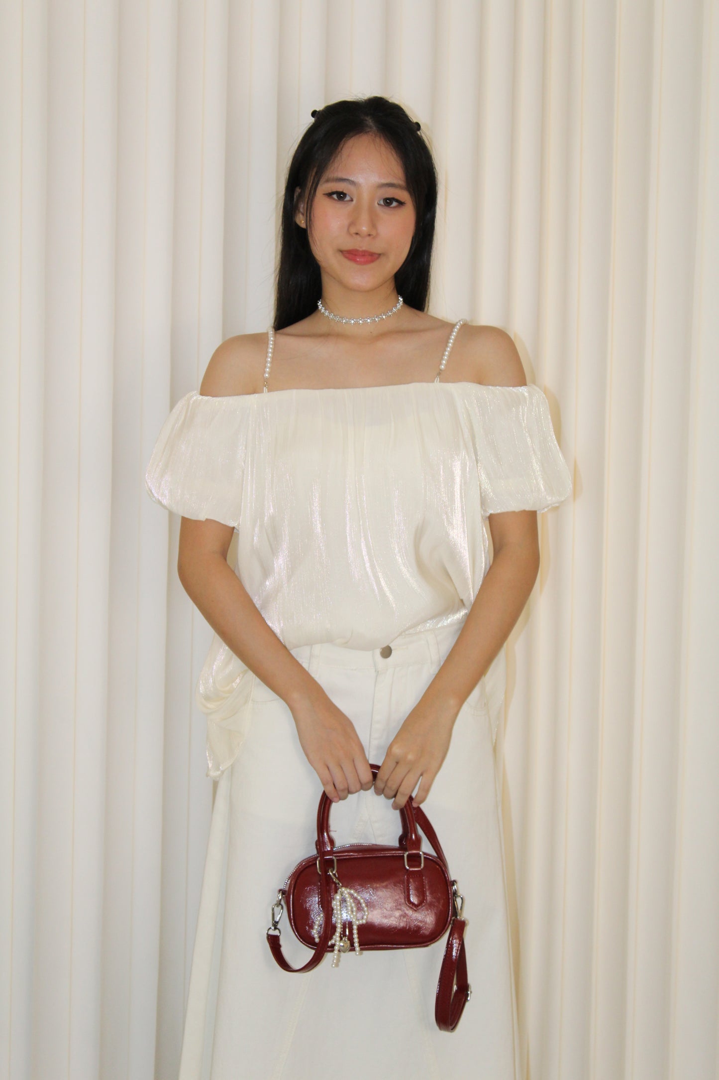 Maisie Off Shoulder Flare Top (Lilac)