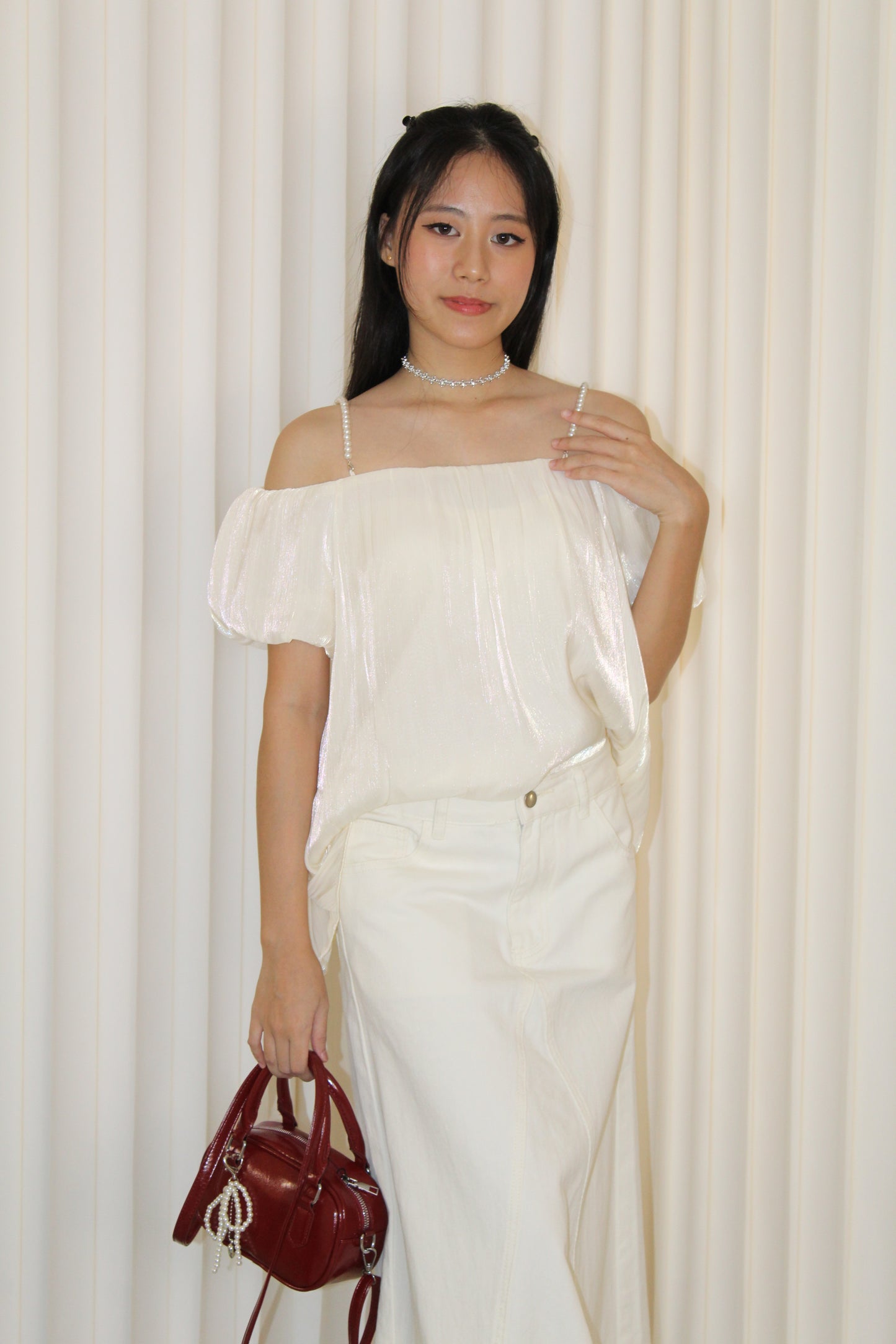 Maisie Off Shoulder Flare Top (Lilac)