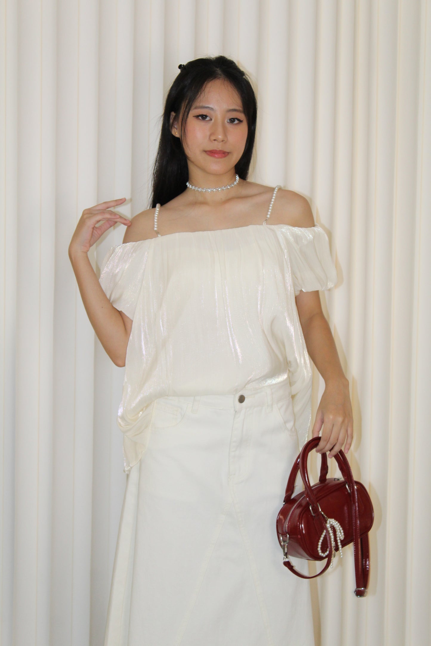 Maisie Off Shoulder Flare Top (Lilac)