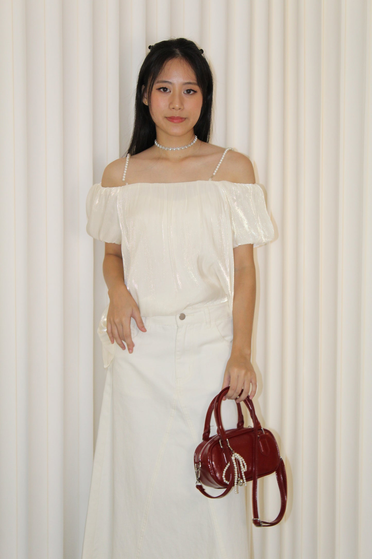 Maisie Off Shoulder Flare Top (Lilac)