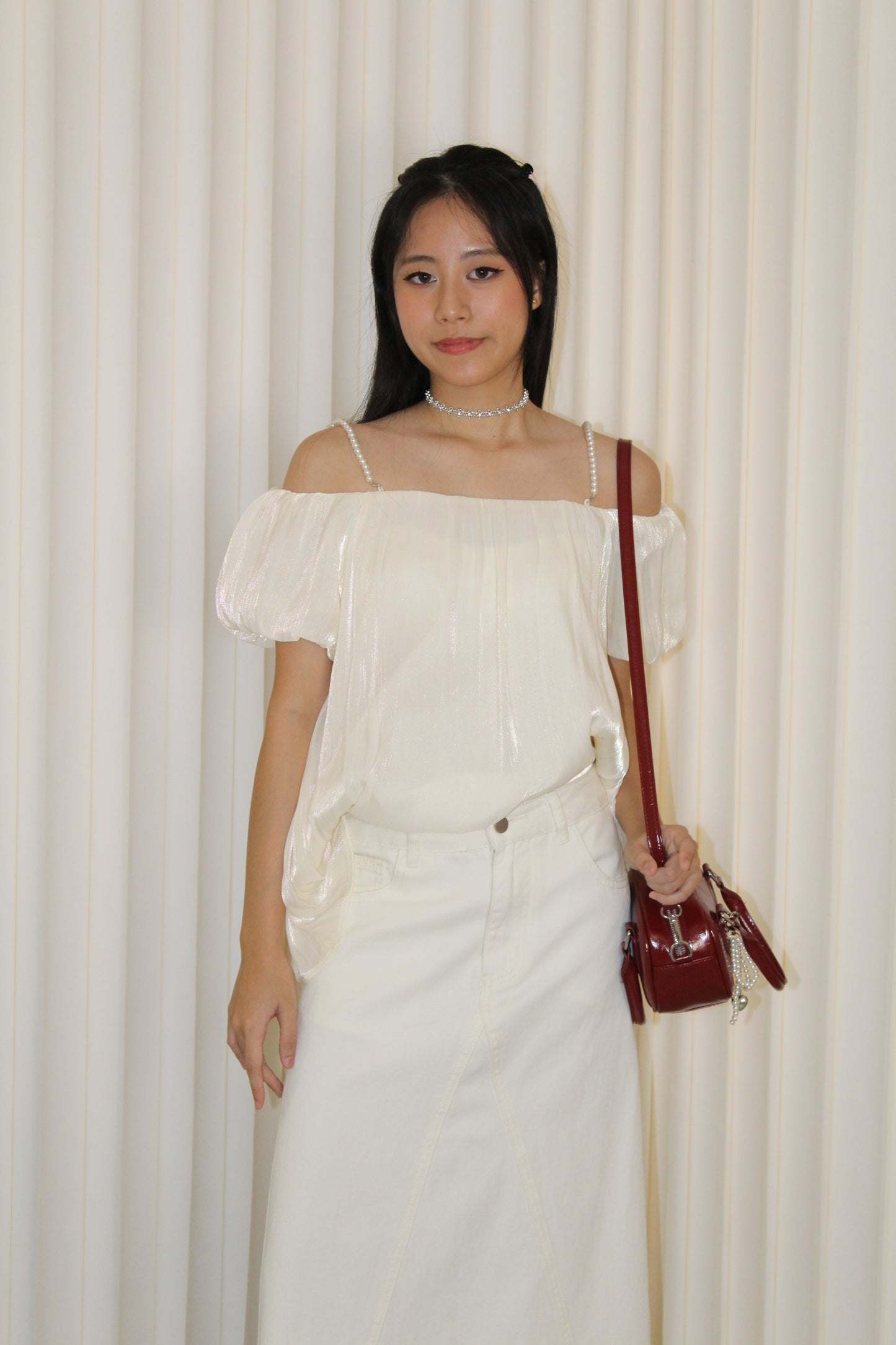 Maisie Off Shoulder Flare Top (Lilac)