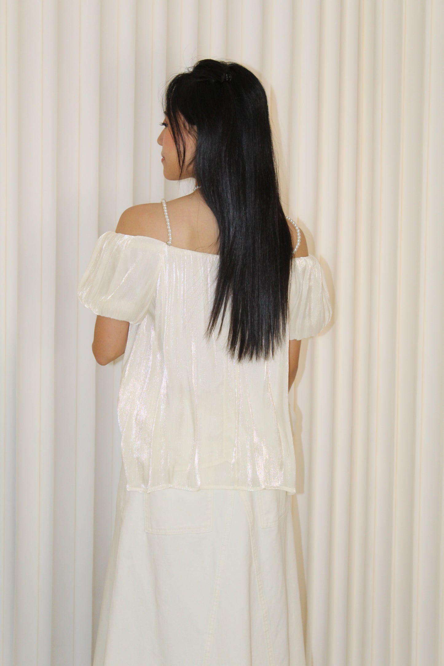 Maisie Off Shoulder Flare Top (Lilac)