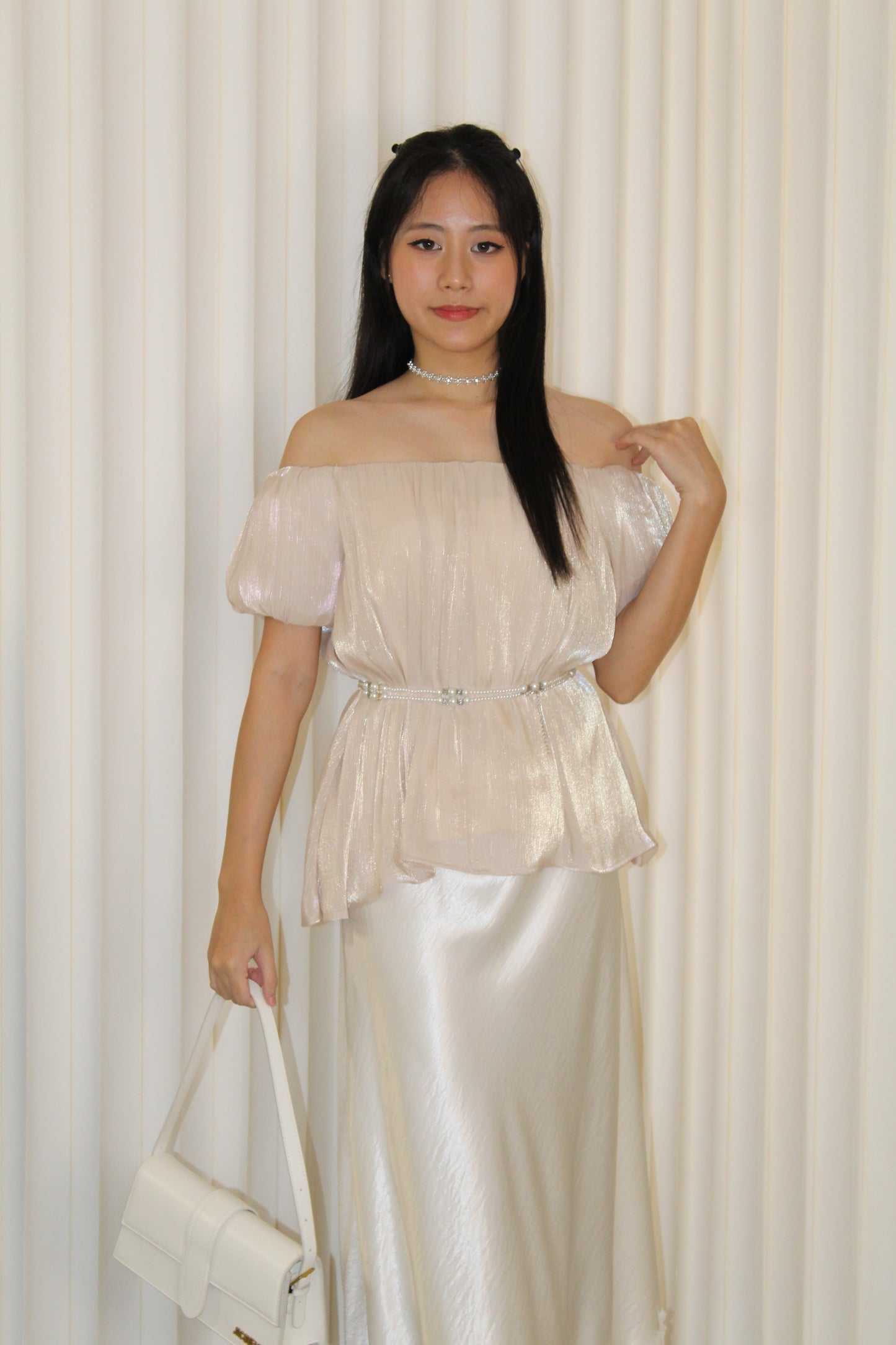 Maisie Off Shoulder Flare Top (Lilac)