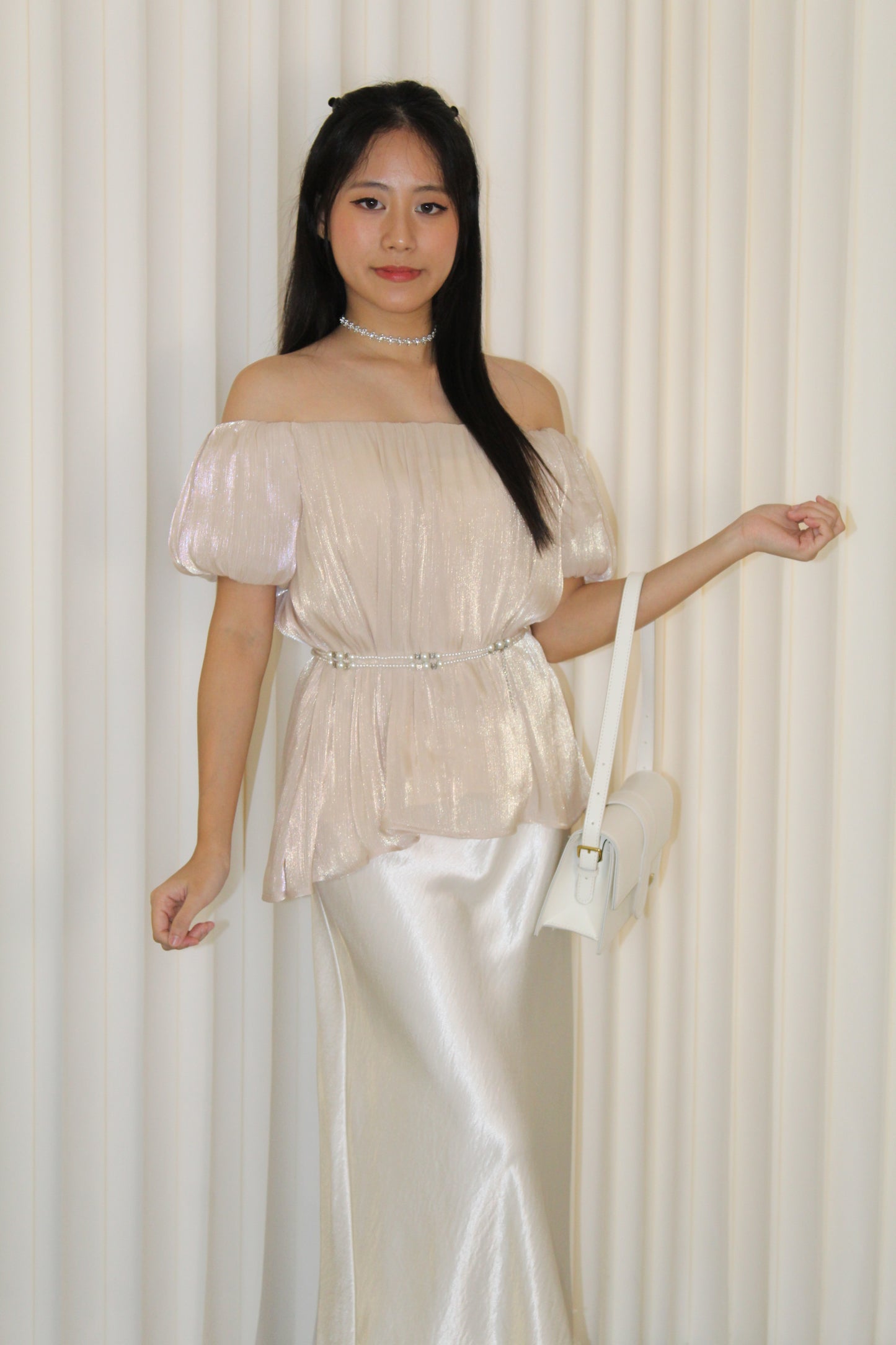 Maisie Off Shoulder Flare Top (Lilac)