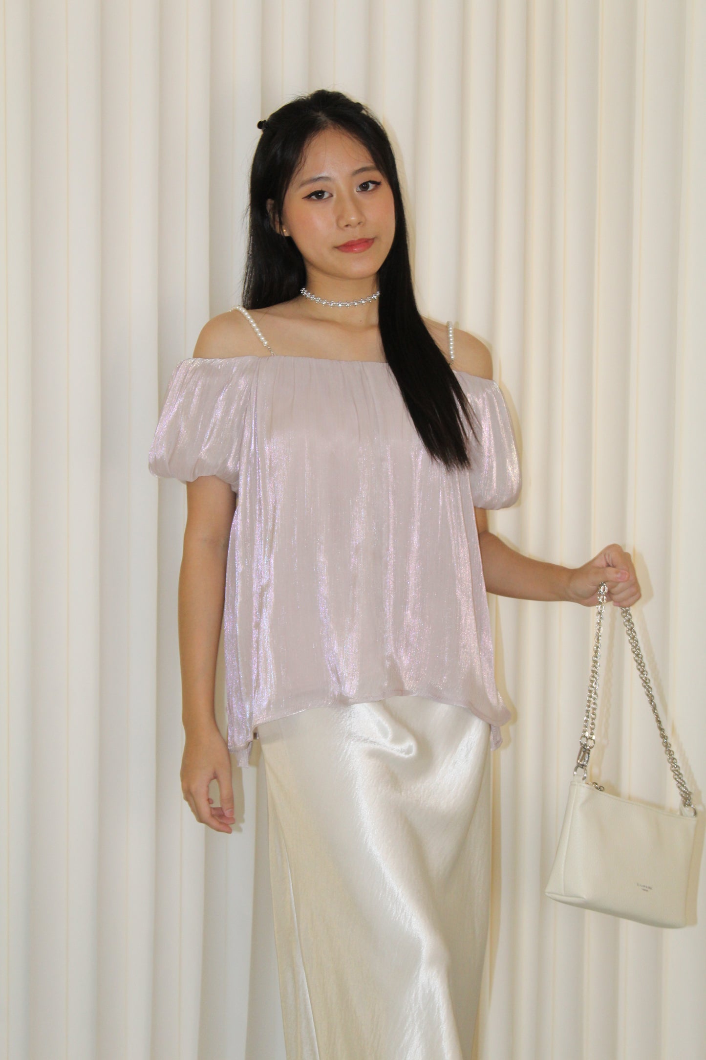 Maisie Off Shoulder Flare Top (Lilac)
