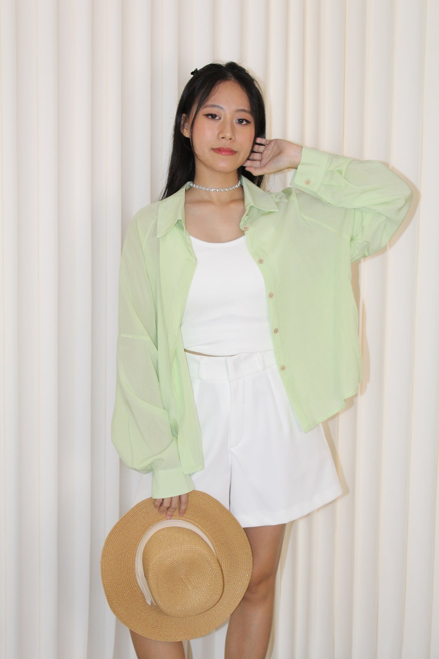 Sora Button Up Top (Green)