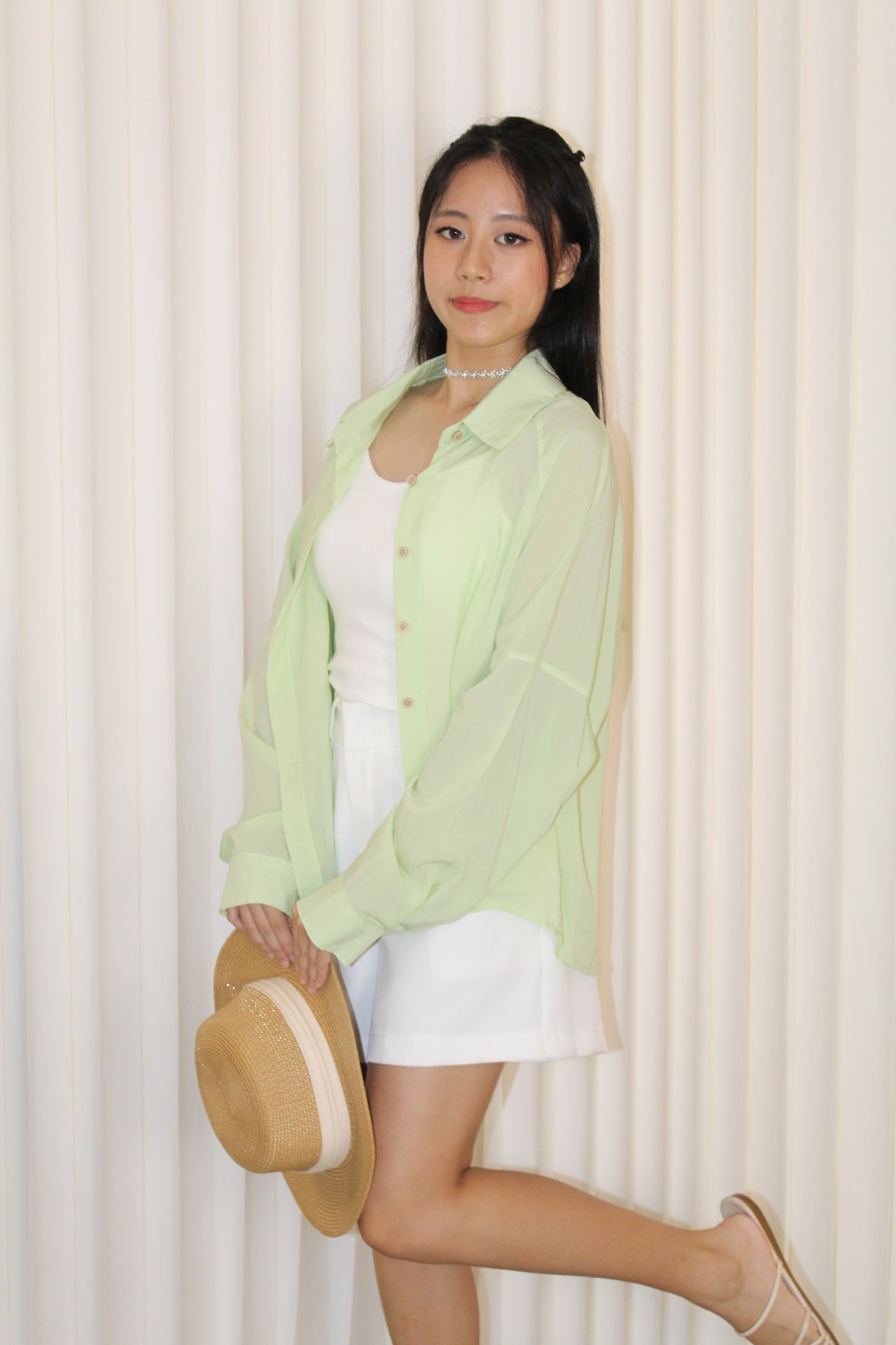 Sora Button Up Top (Green)