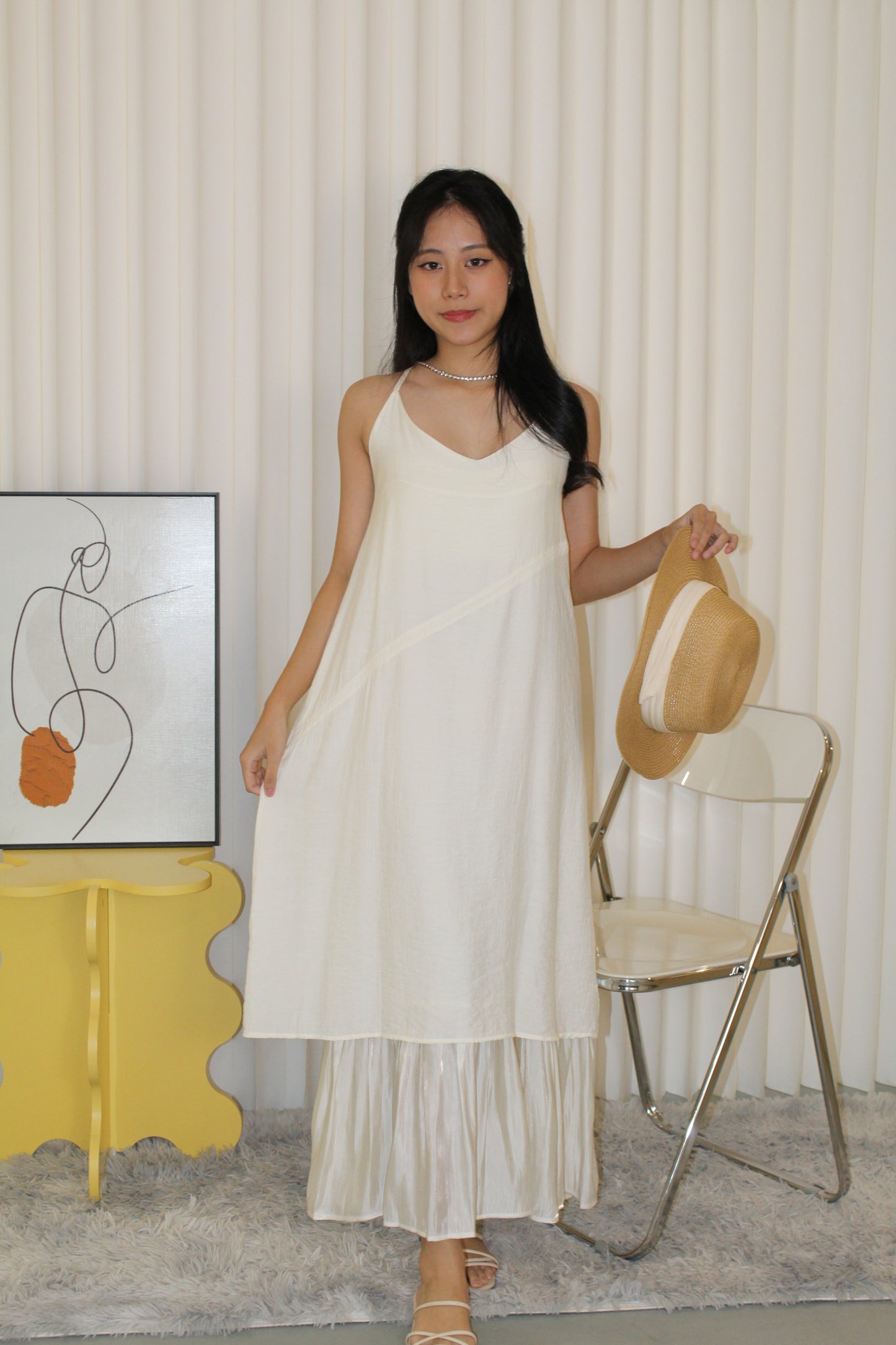 Ornella Cami Two Layered Midaxi Dress (Pink)