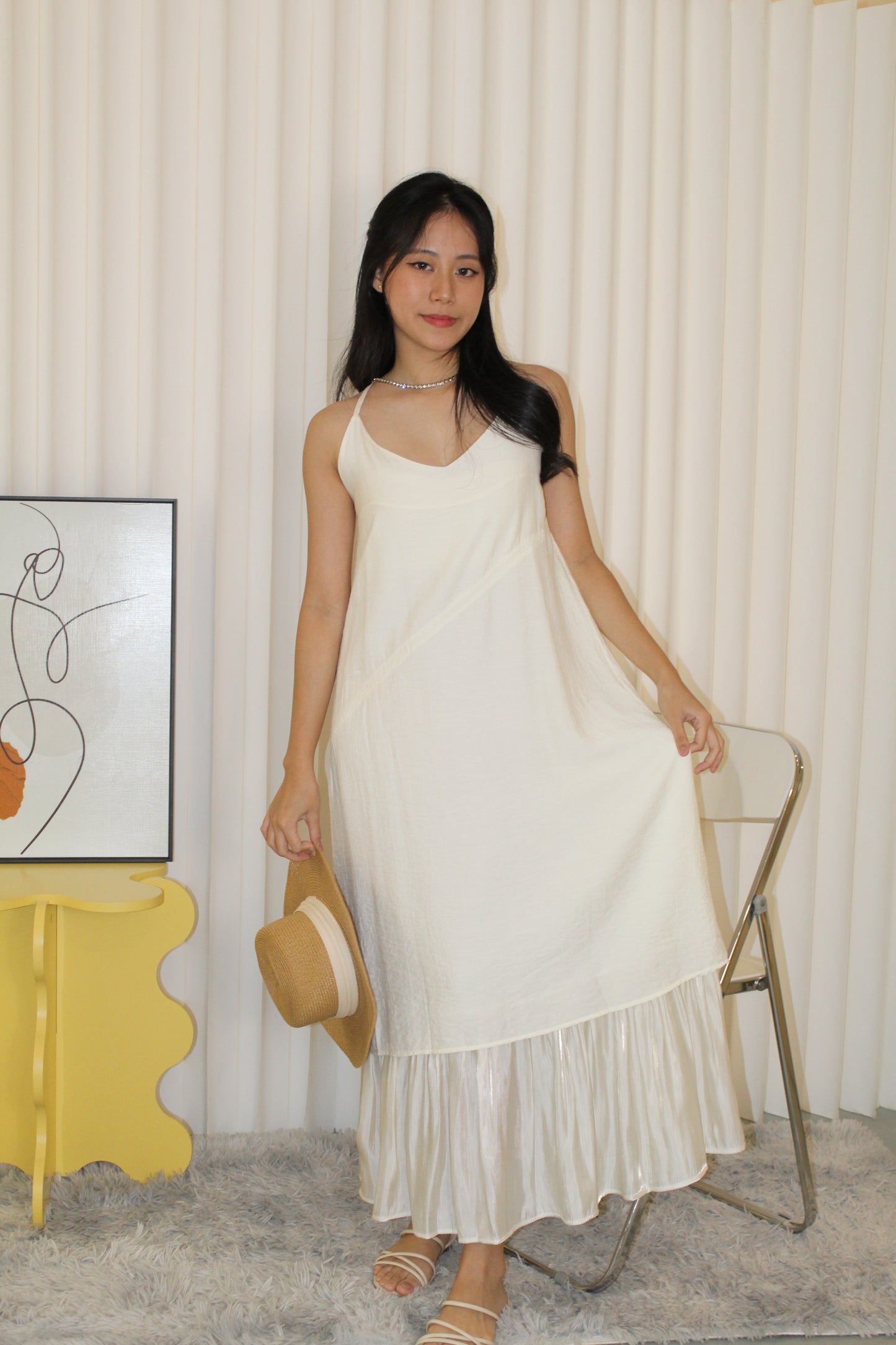 Ornella Cami Two Layered Midaxi Dress (Pink)