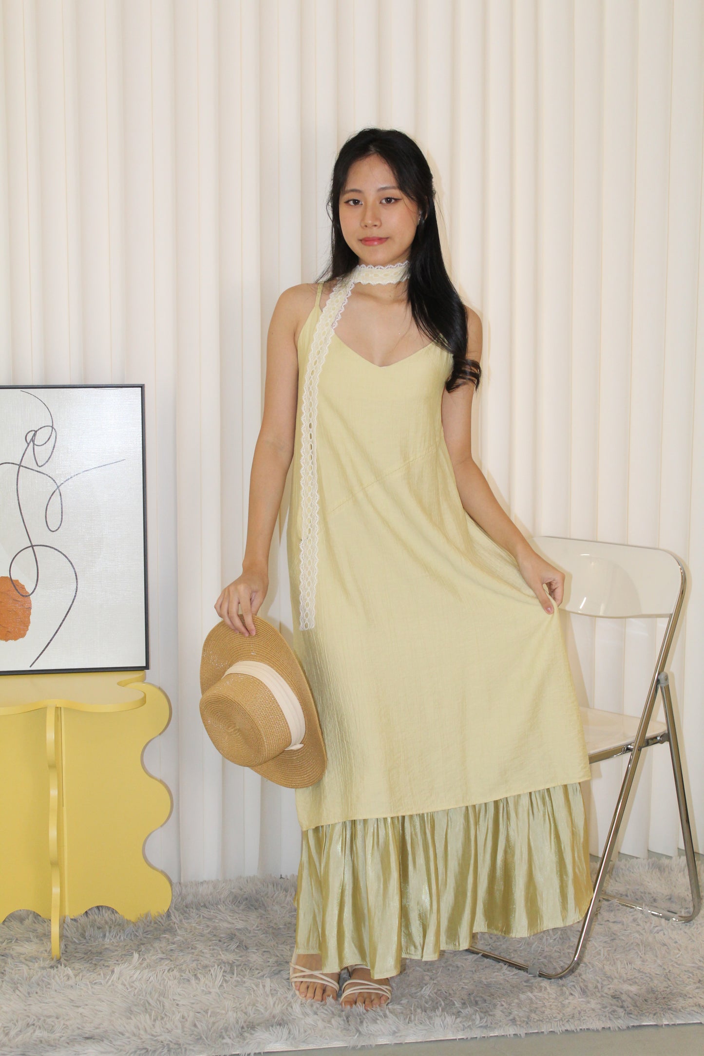 Ornella Cami Two Layered Midaxi Dress (Pink)
