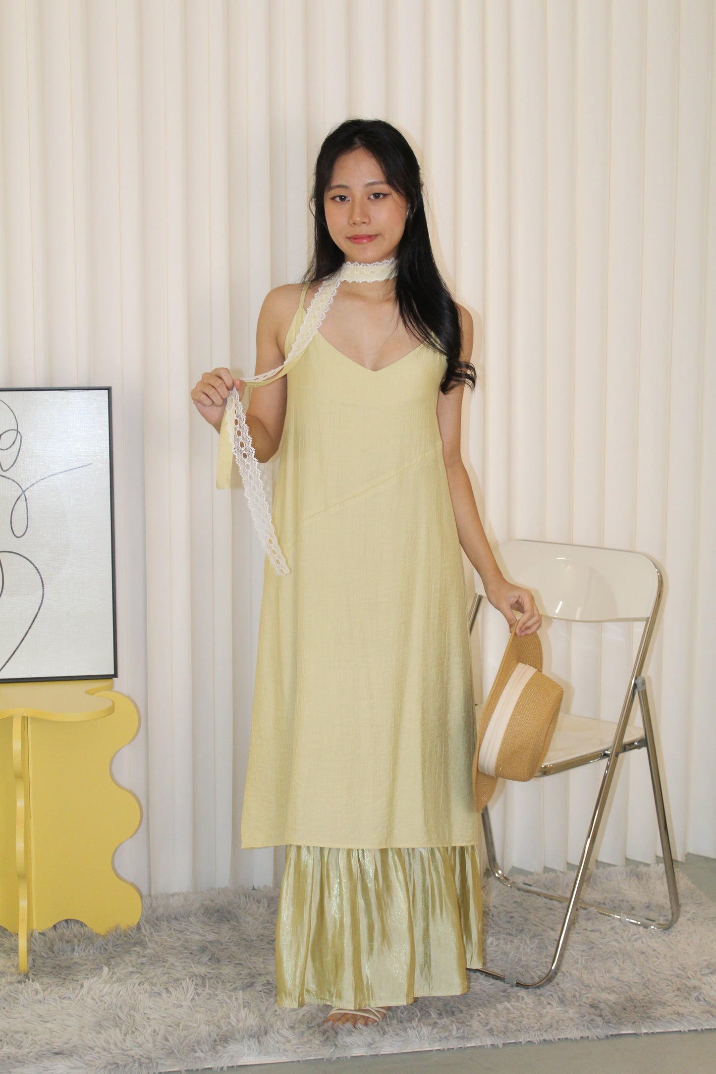 Ornella Cami Two Layered Midaxi Dress (Pink)