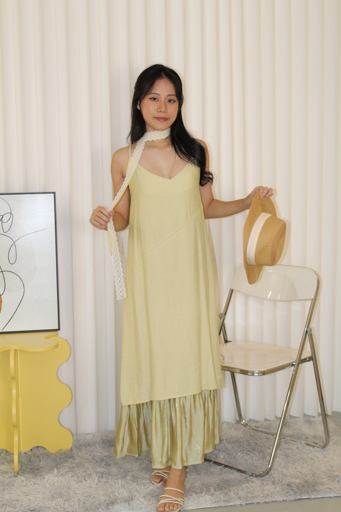 Ornella Cami Two Layered Midaxi Dress (Pink)