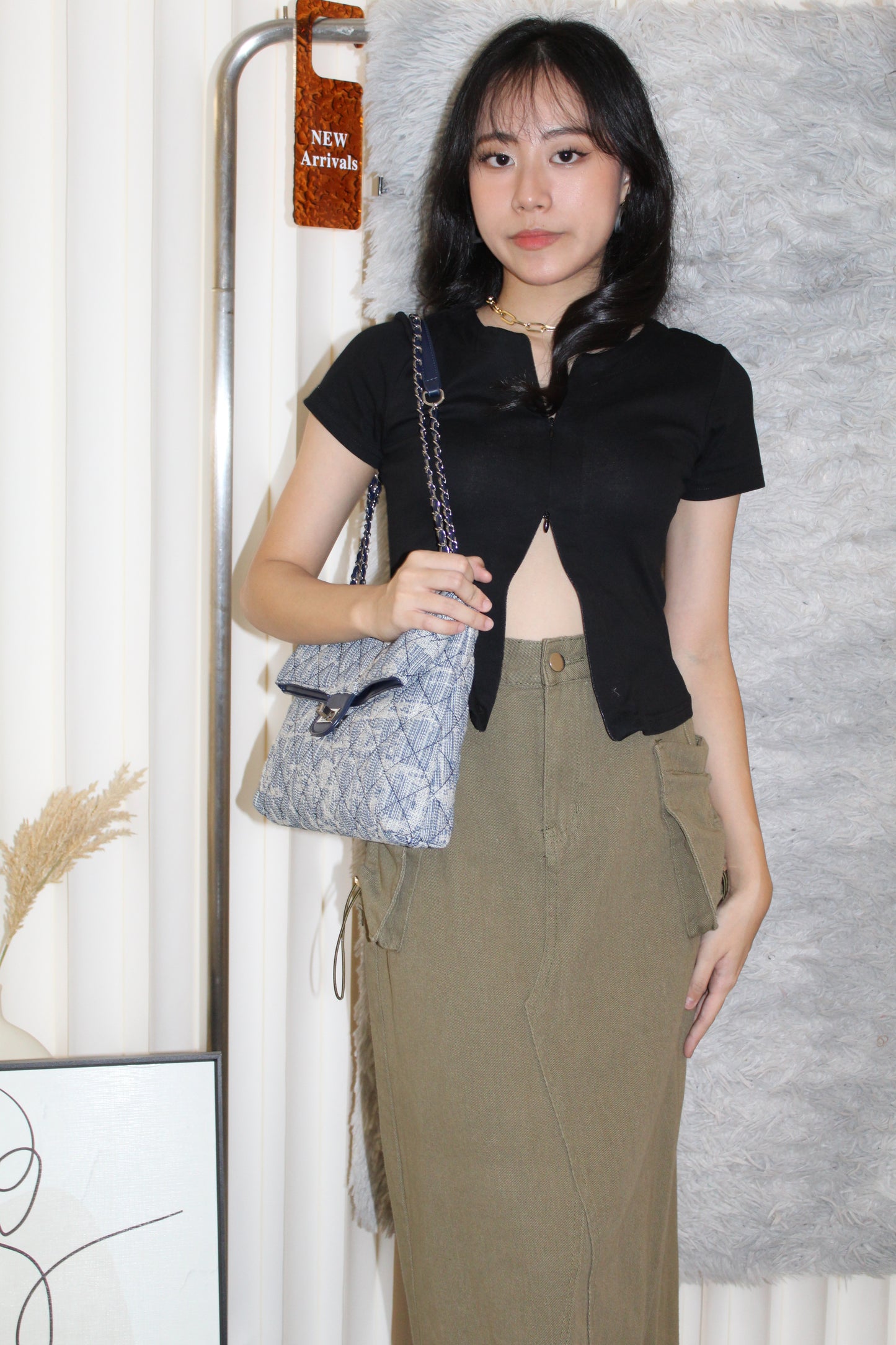 Belinda Cargo Maxi Skirt (Cream)