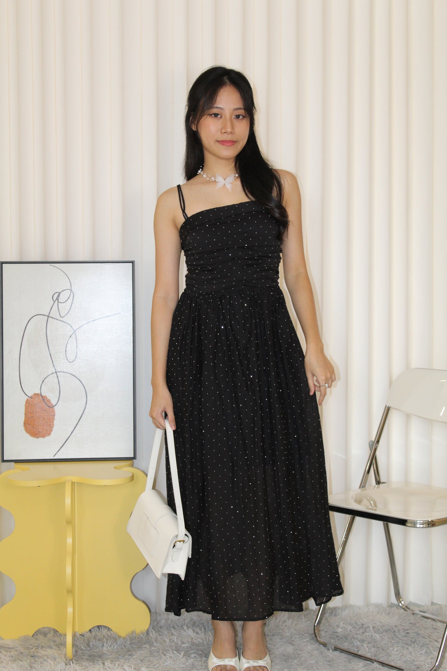 Aurelia Sparkle Midaxi Dress (Black)