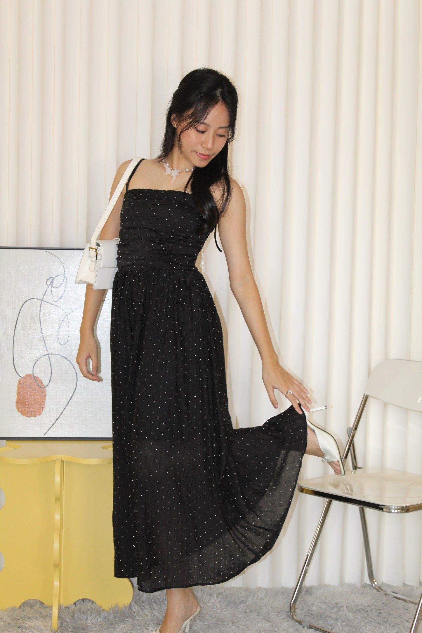 Aurelia Sparkle Midaxi Dress (Black)