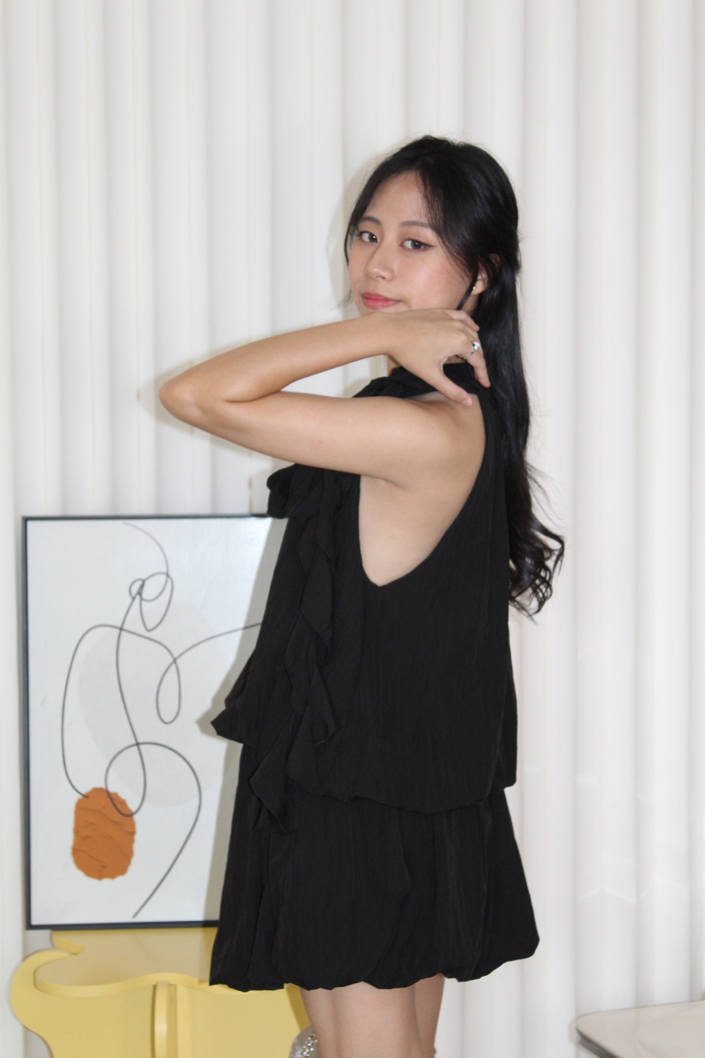 Emi Puffy Two Piece Set (Black)