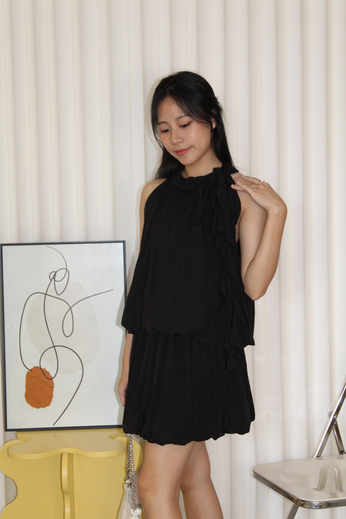 Emi Puffy Two Piece Set (Black)