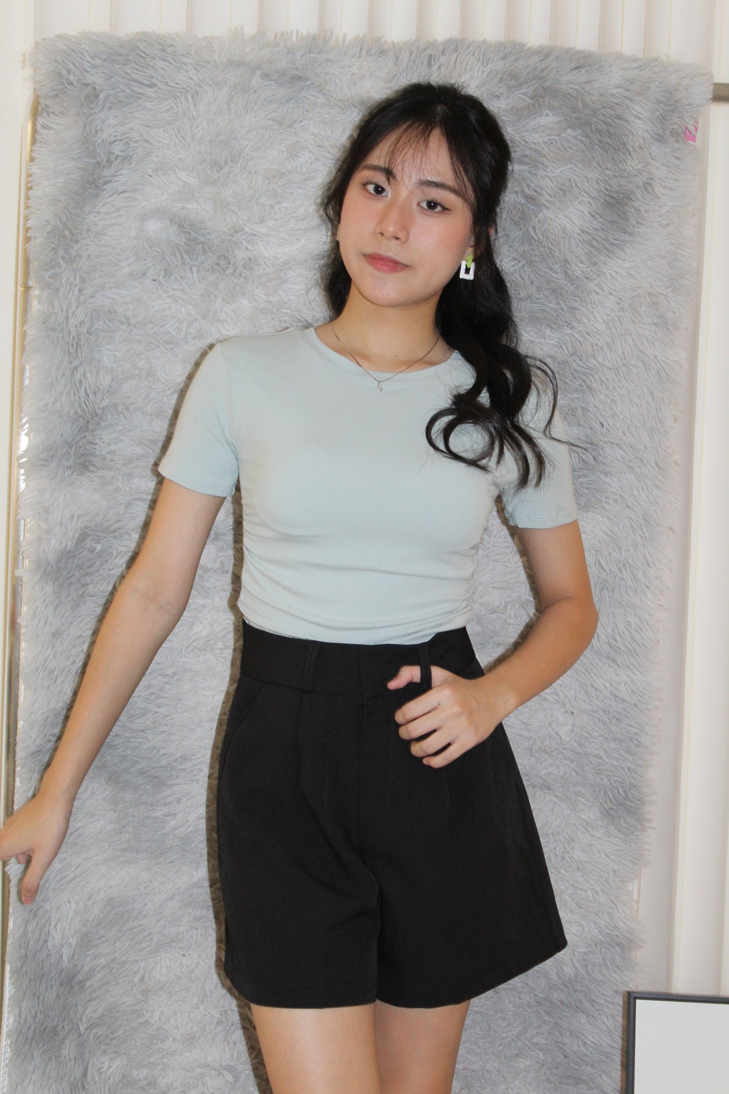 Candice Ruched Padded Top (White)