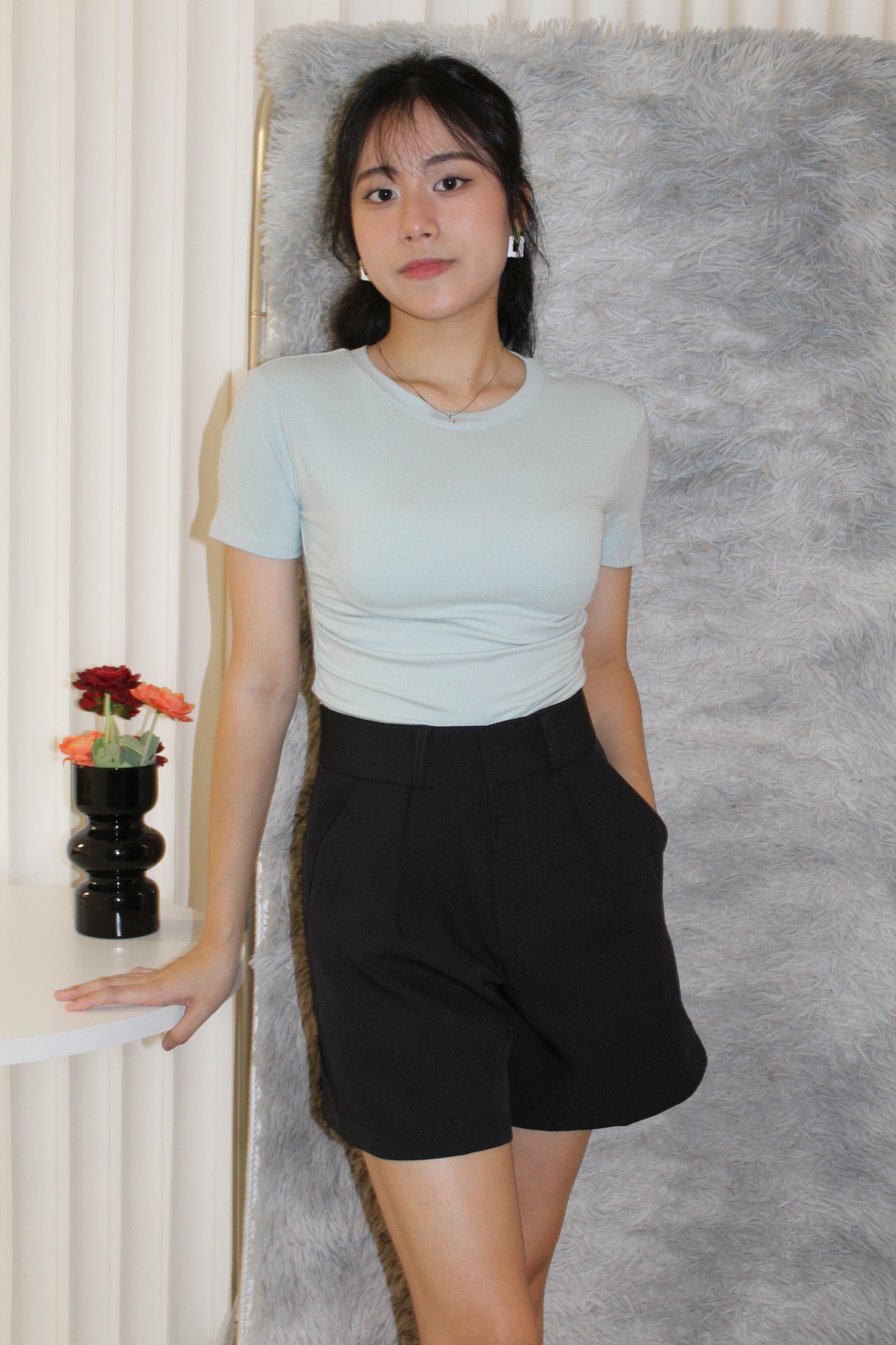 Candice Ruched Padded Top (White)