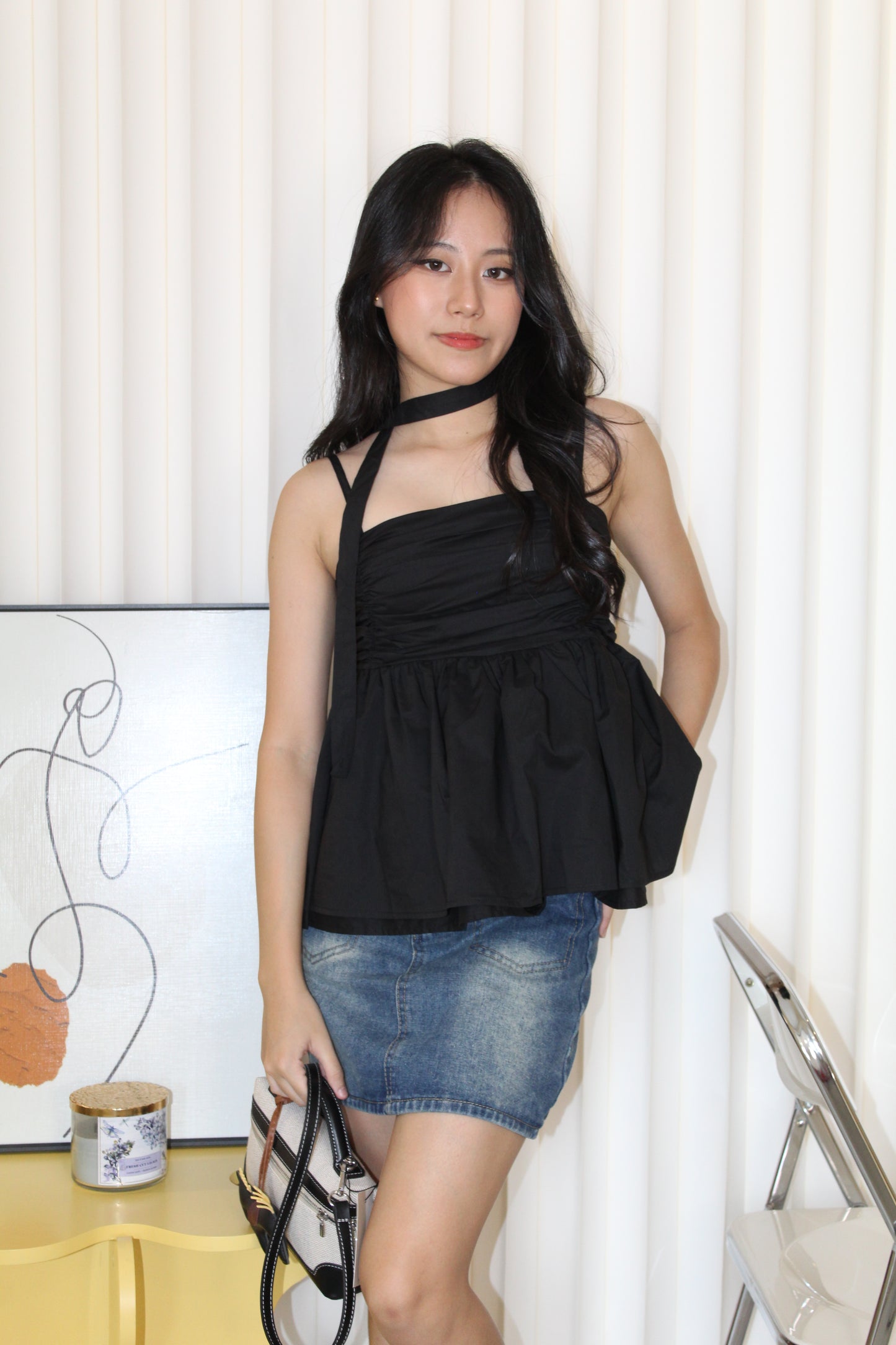 Neree Camisole Flare Top (White)