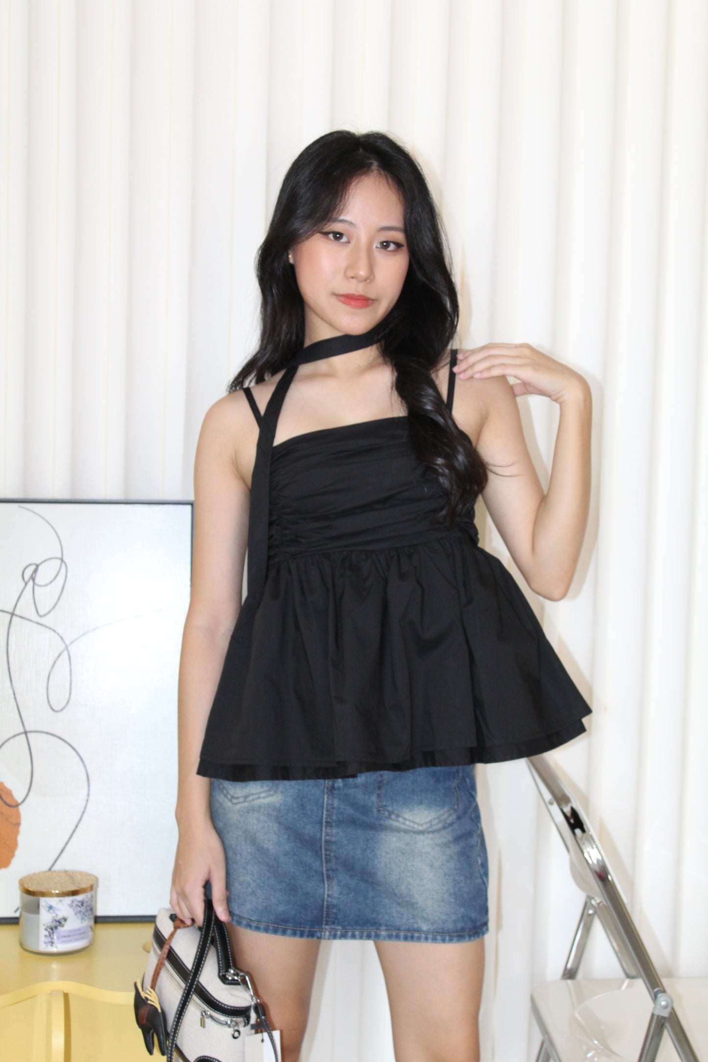 Neree Camisole Flare Top (White)