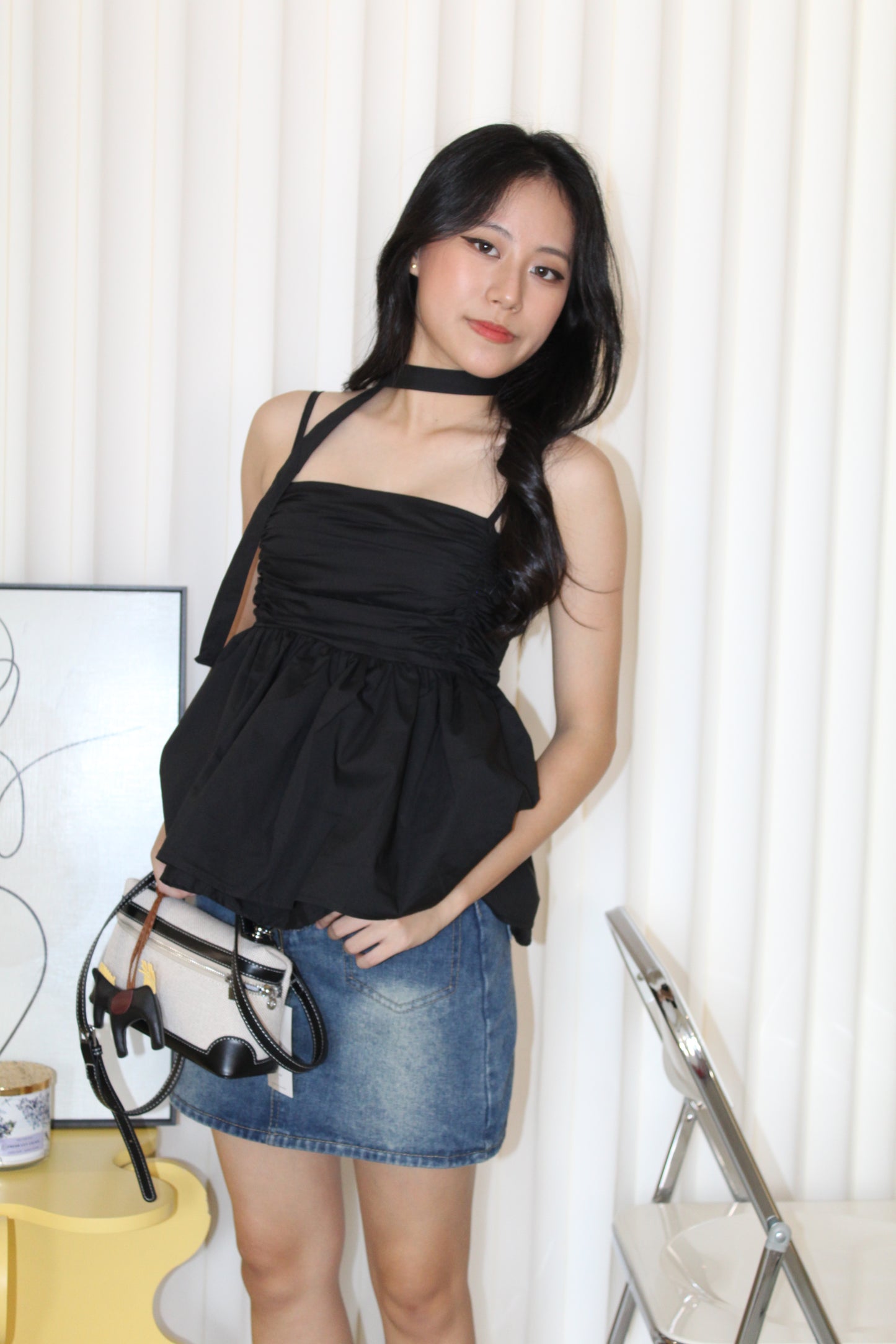 Neree Camisole Flare Top (White)