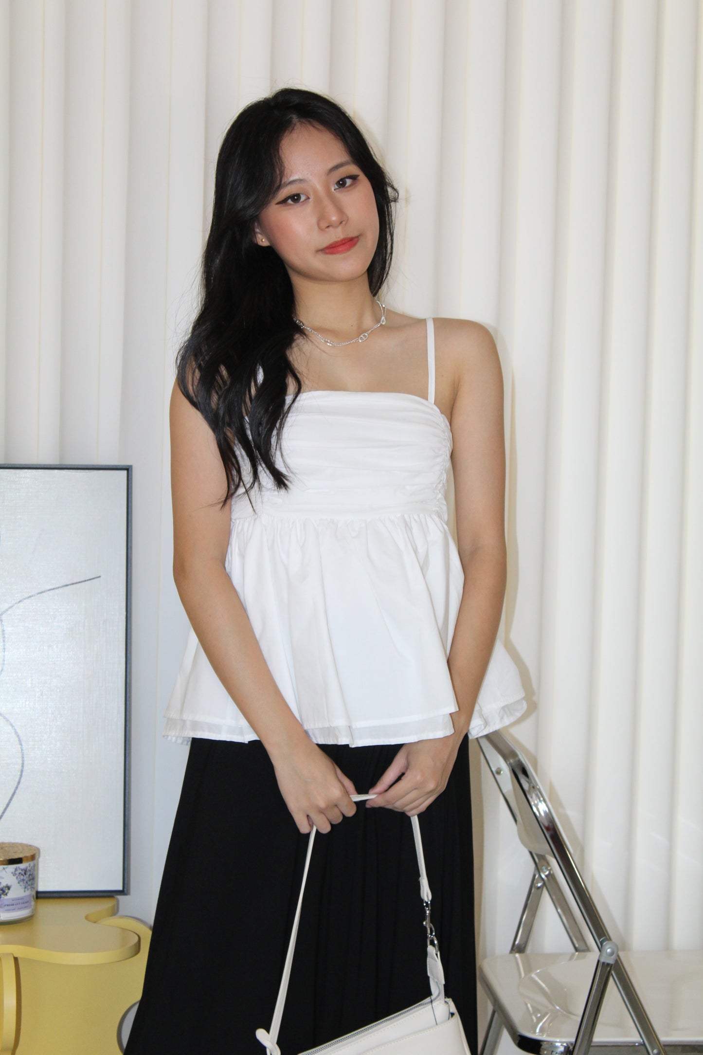 Neree Camisole Flare Top (White)