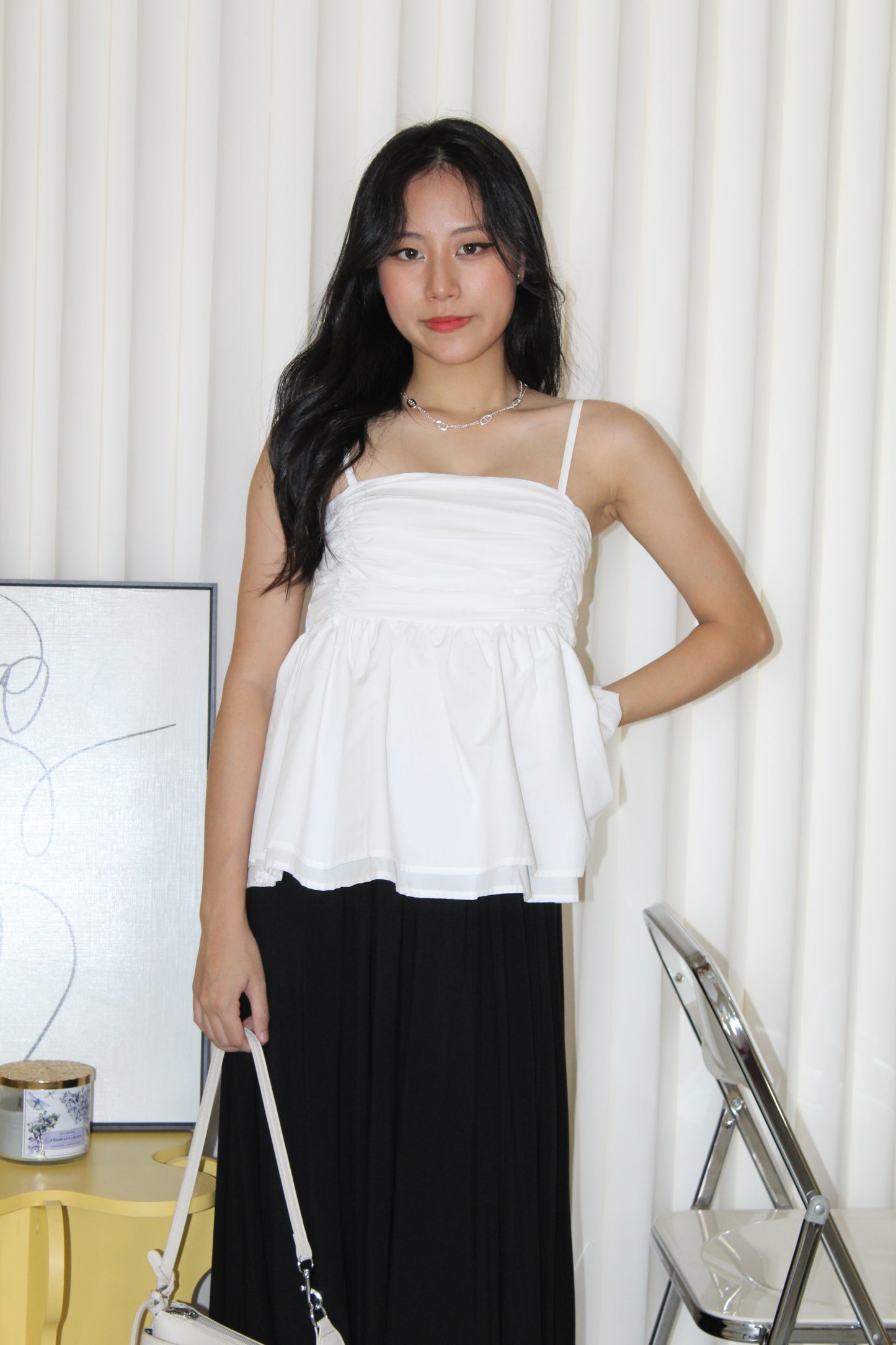 Neree Camisole Flare Top (White)