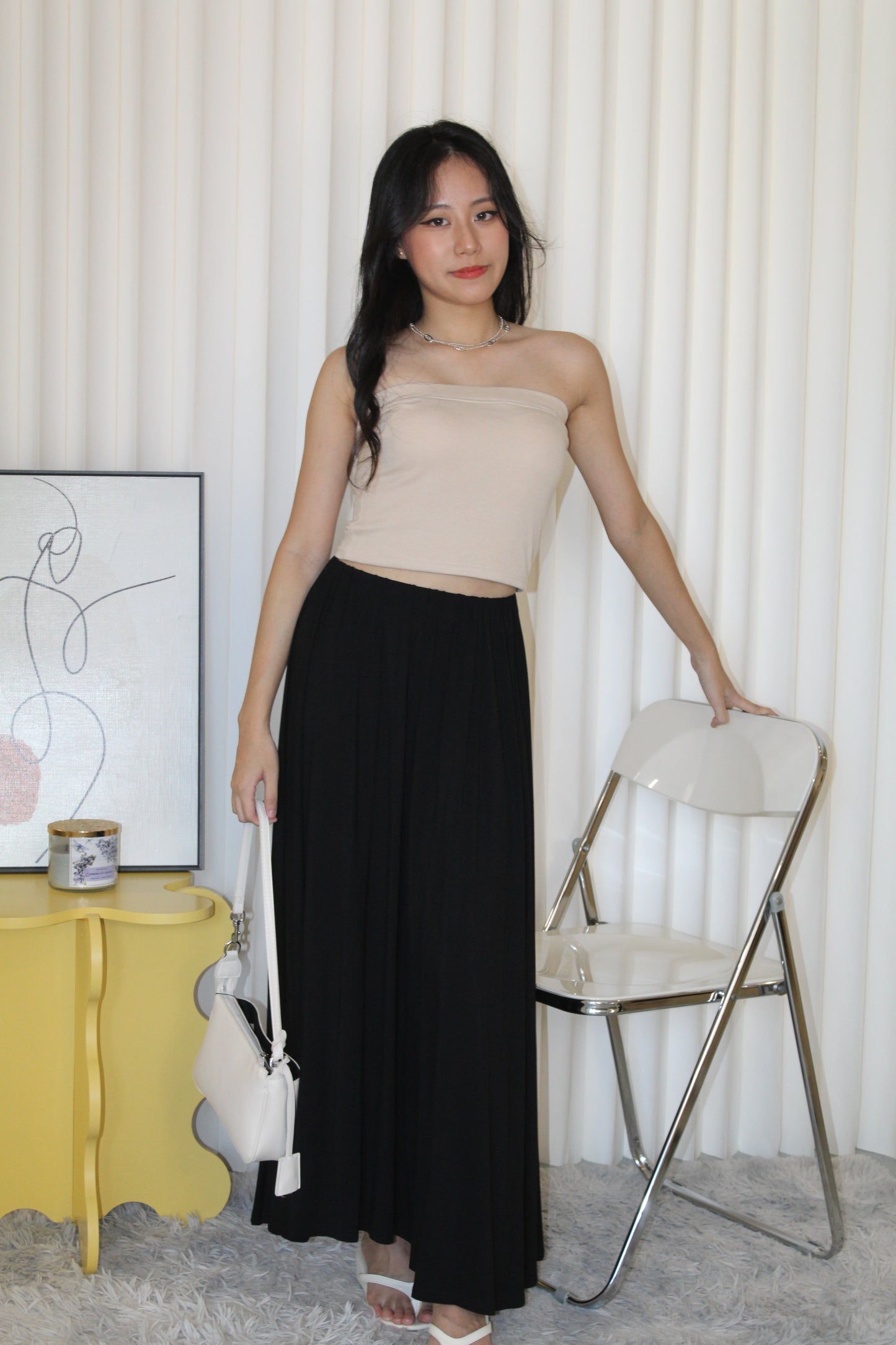 Solena Flare Maxi Skirt (Black)