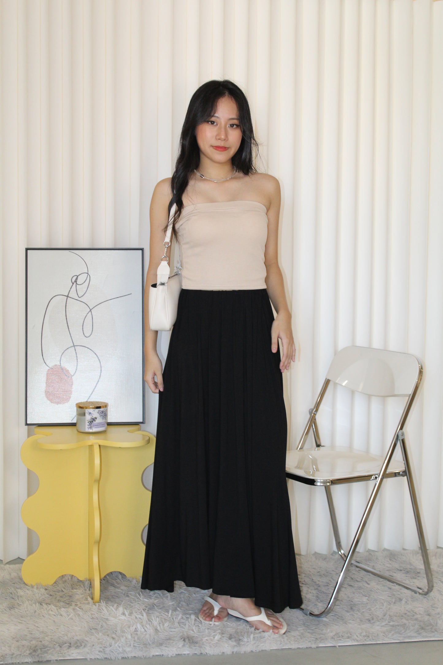 Solena Flare Maxi Skirt (Black)