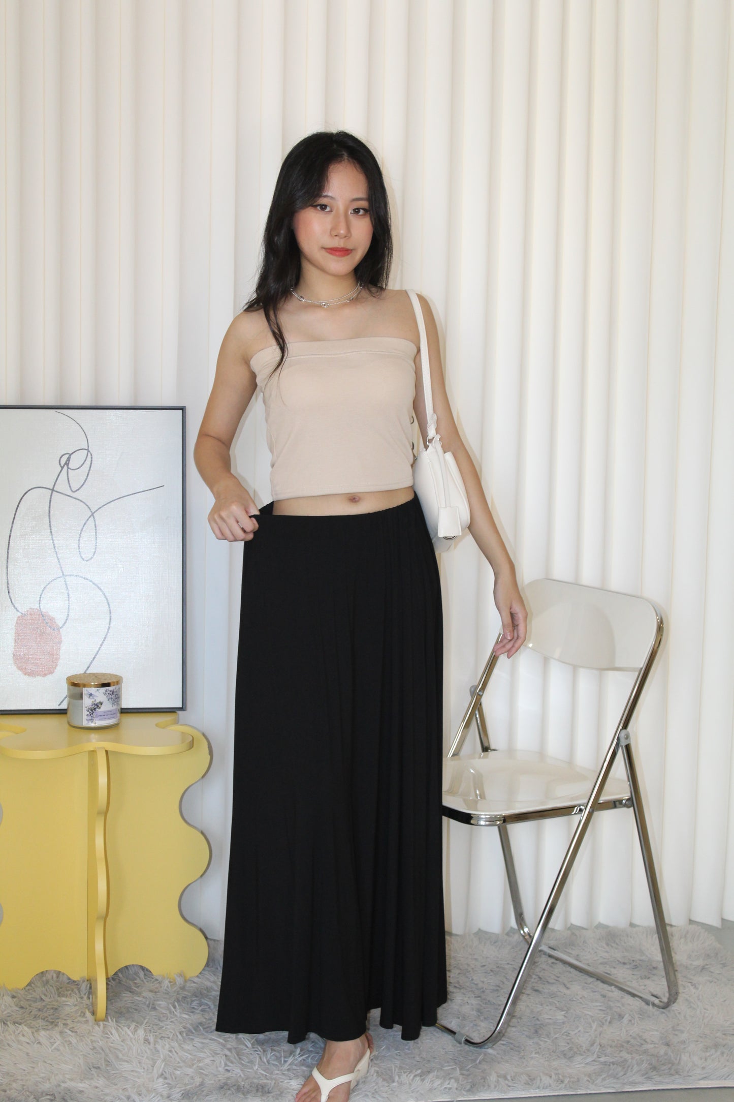 Solena Flare Maxi Skirt (Black)