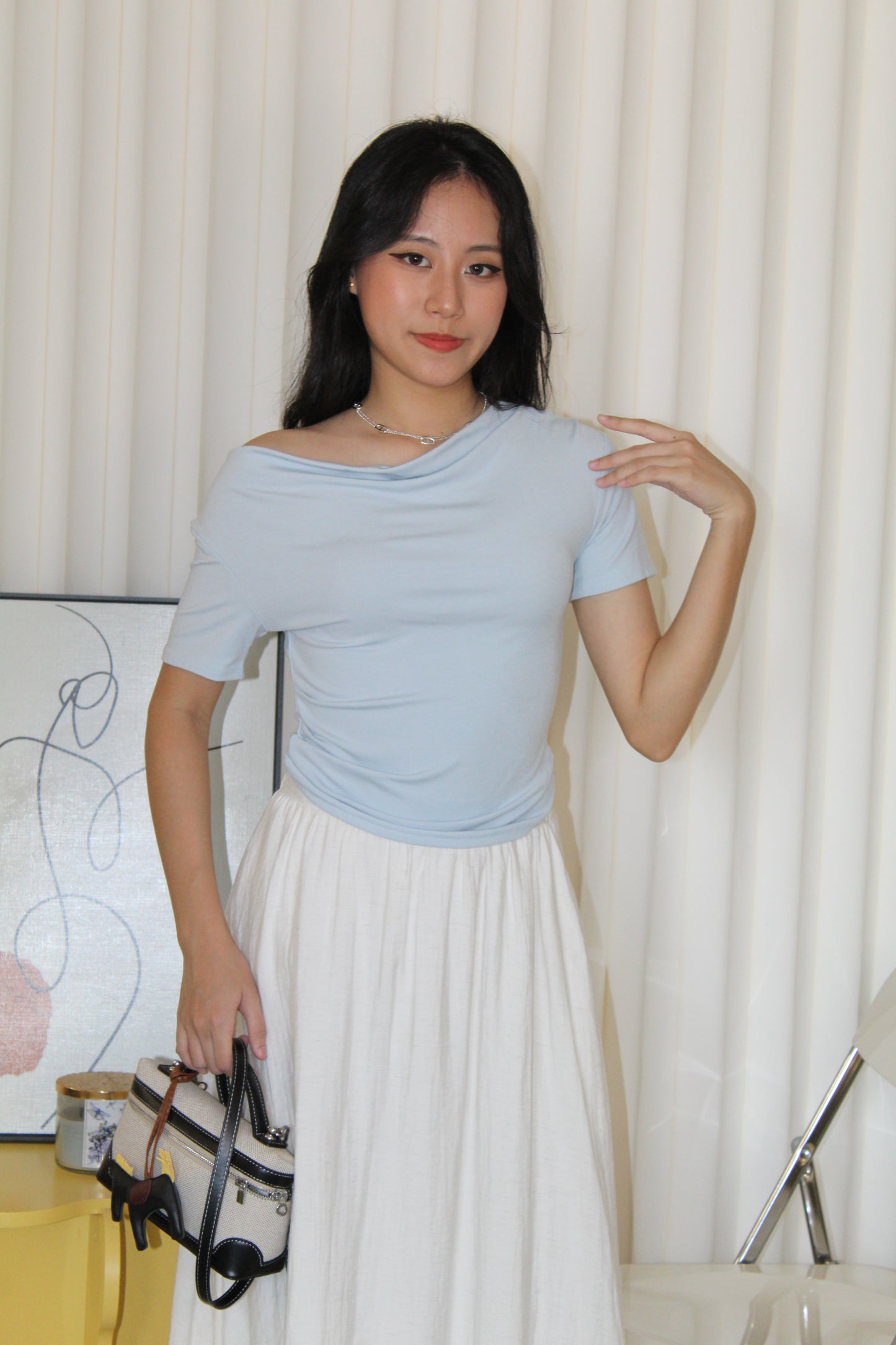 Prunelle Asymmetric Top (Black)