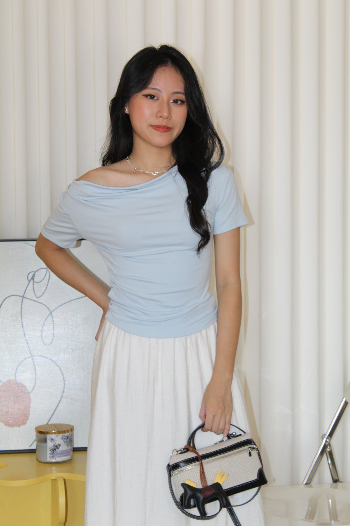Prunelle Asymmetric Top (Black)