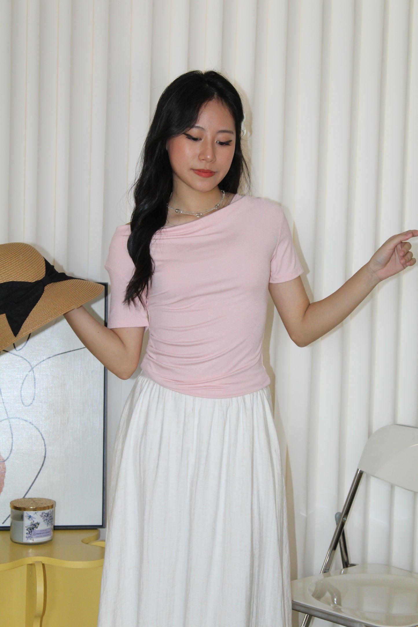 Prunelle Asymmetric Top (Black)
