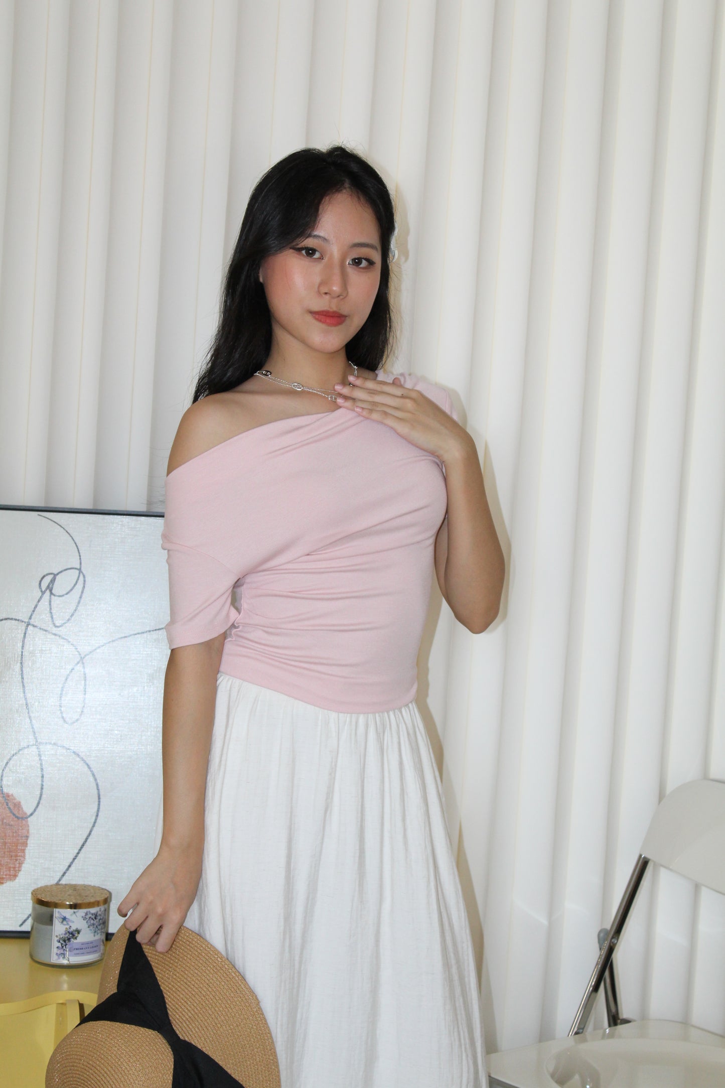 Prunelle Asymmetric Top (Black)