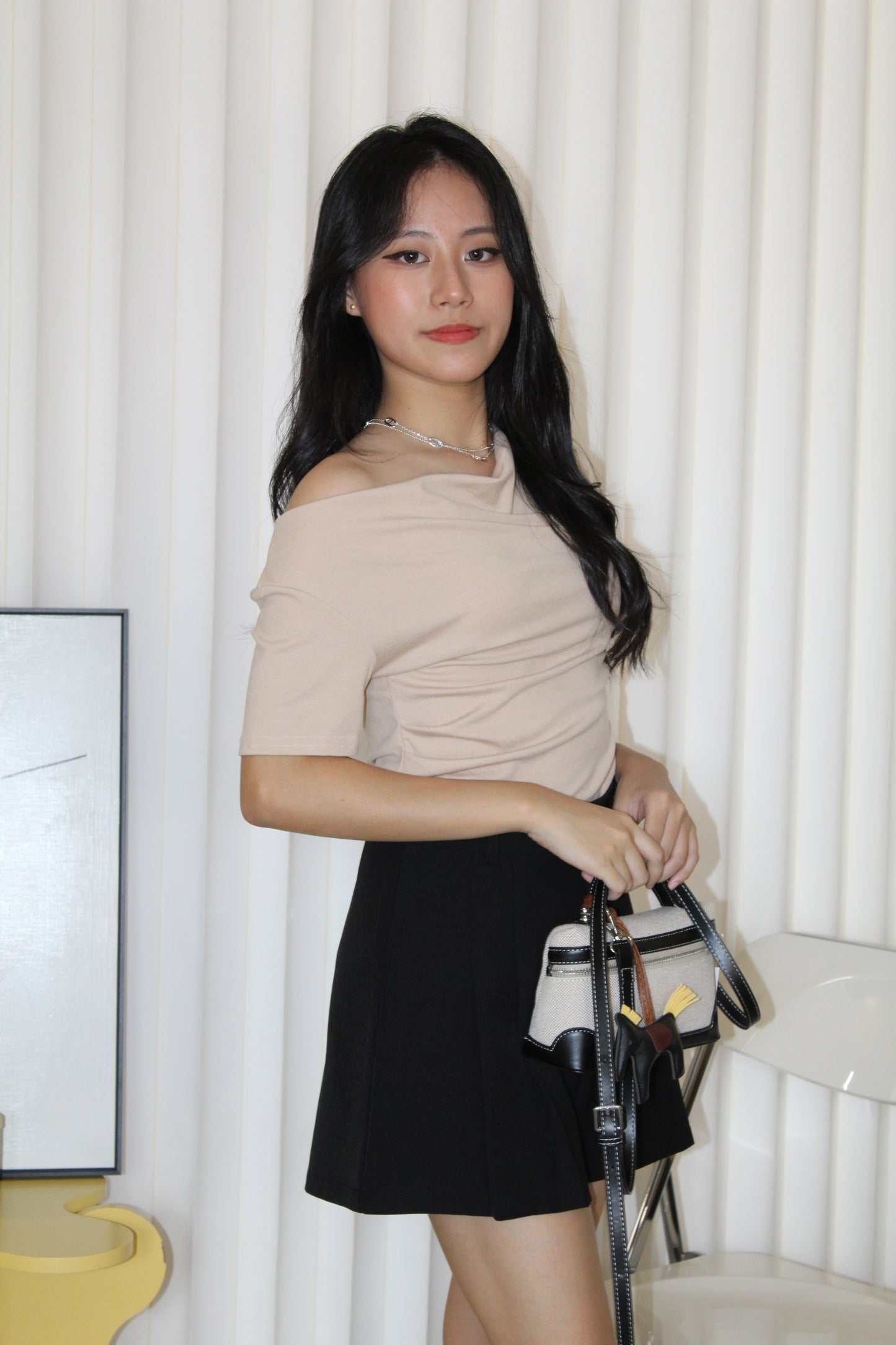Prunelle Asymmetric Top (Black)