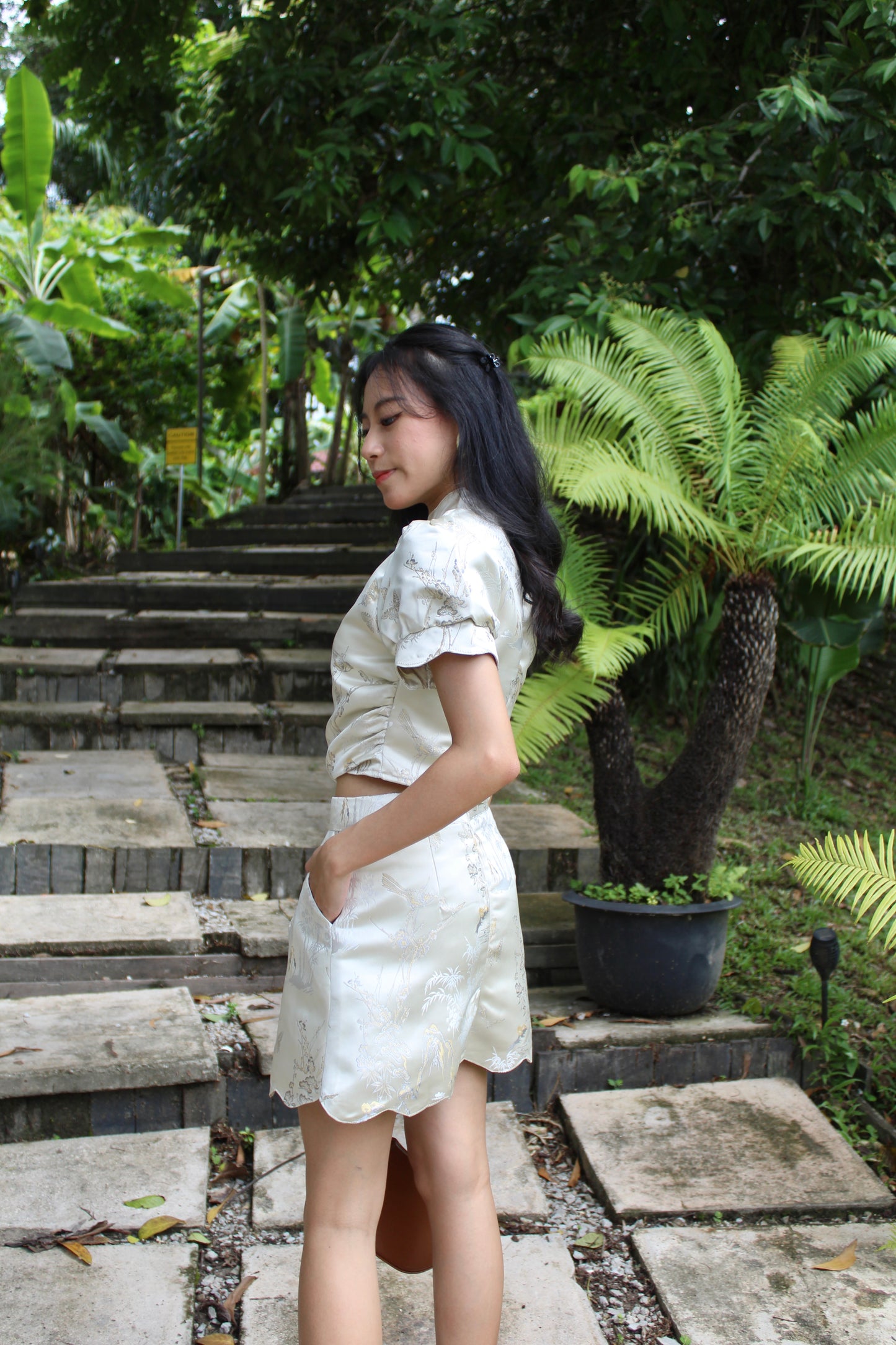 Mei Cheongsam Satin Top (Pink)