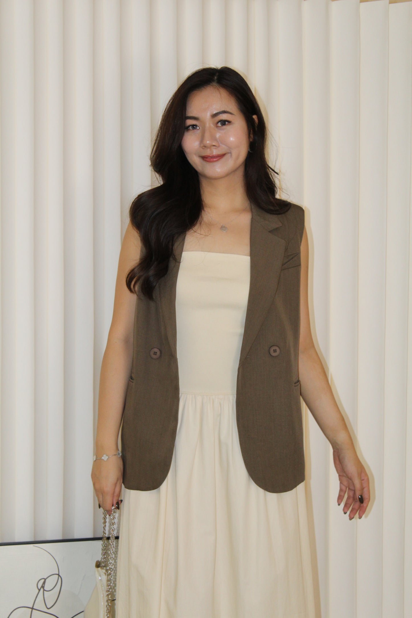 Orien Suit Vest Top (Black)